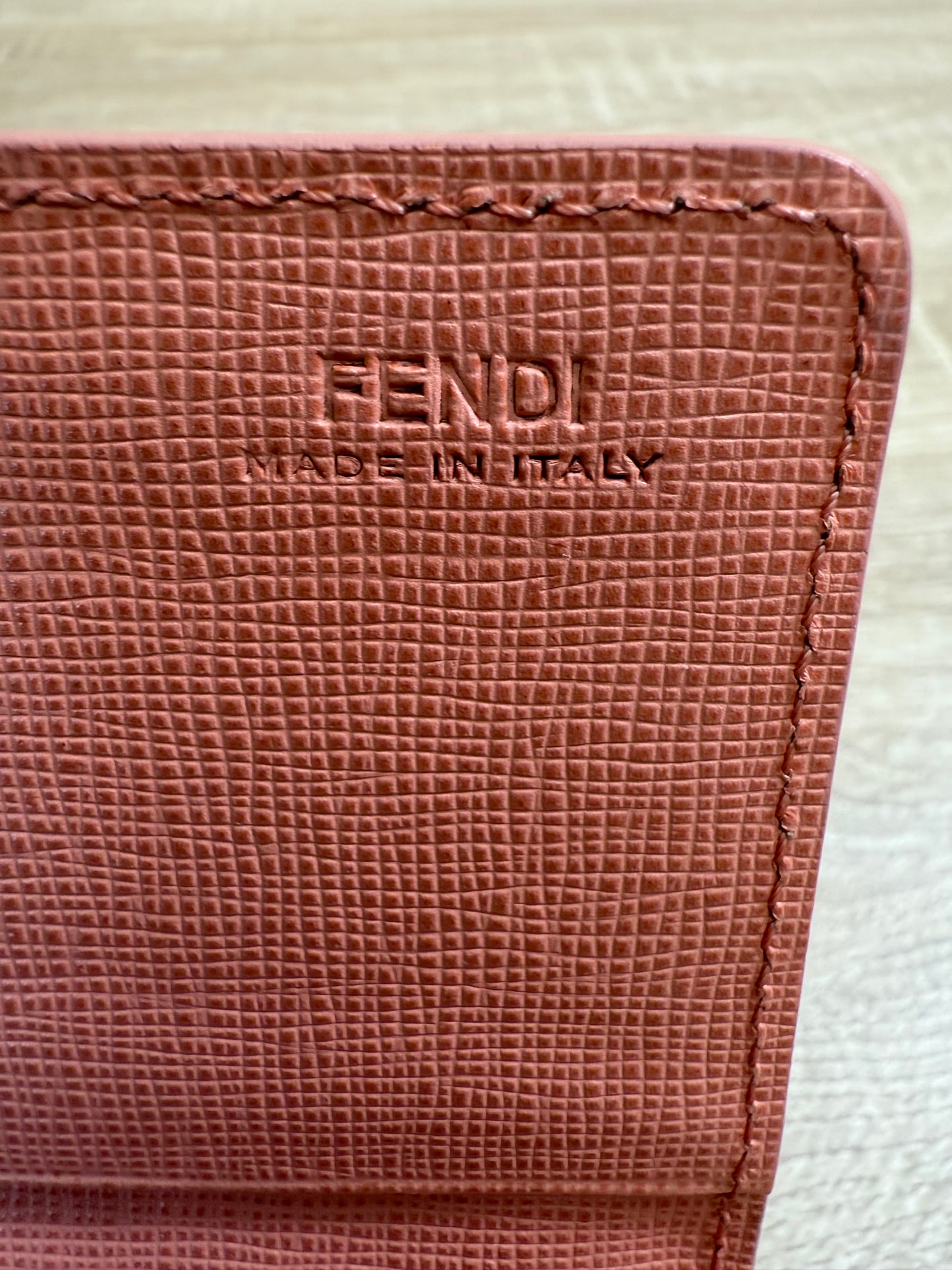 Fendi Pink Leather Card Case