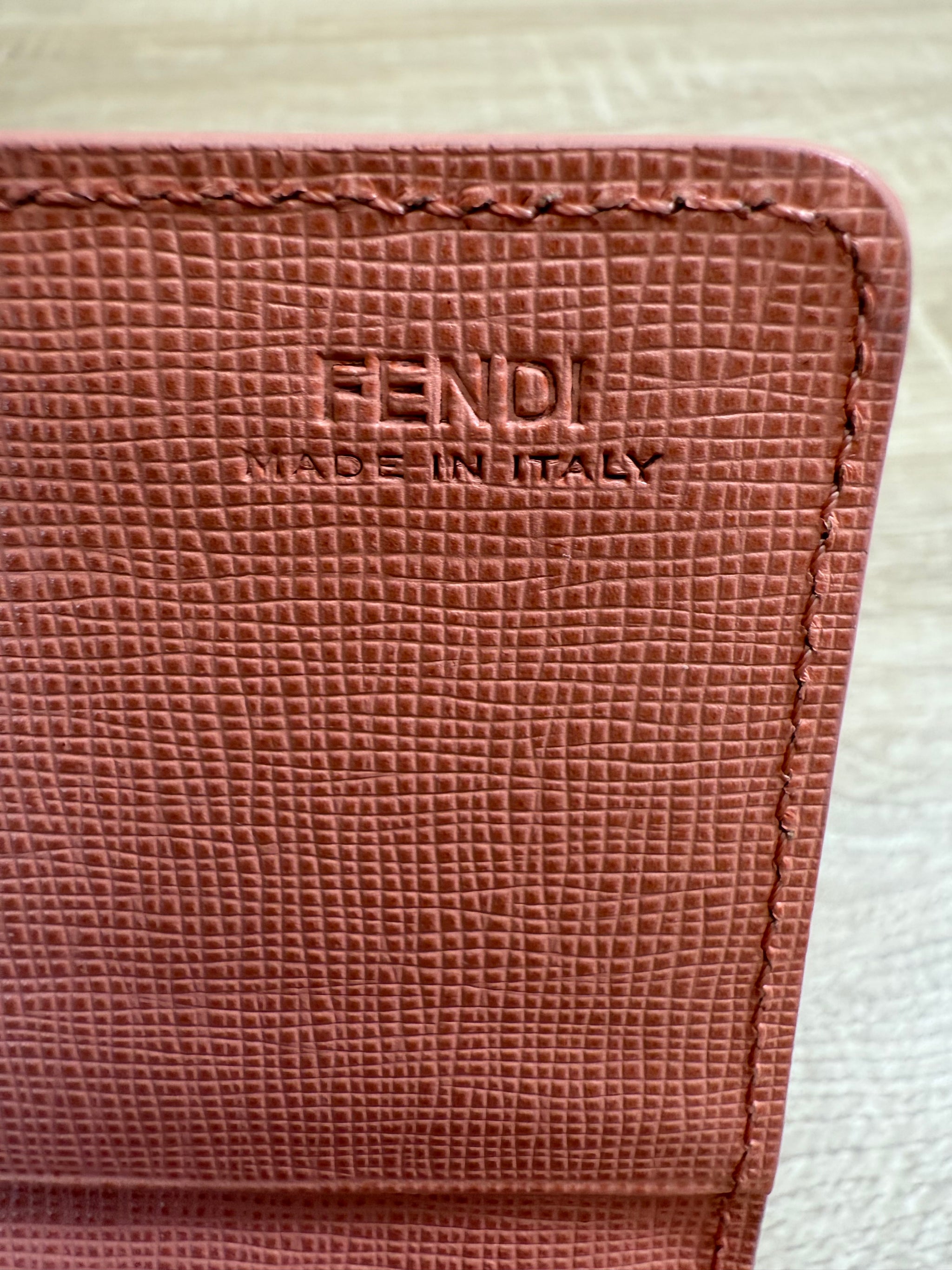 Fendi Pink Leather Card Case