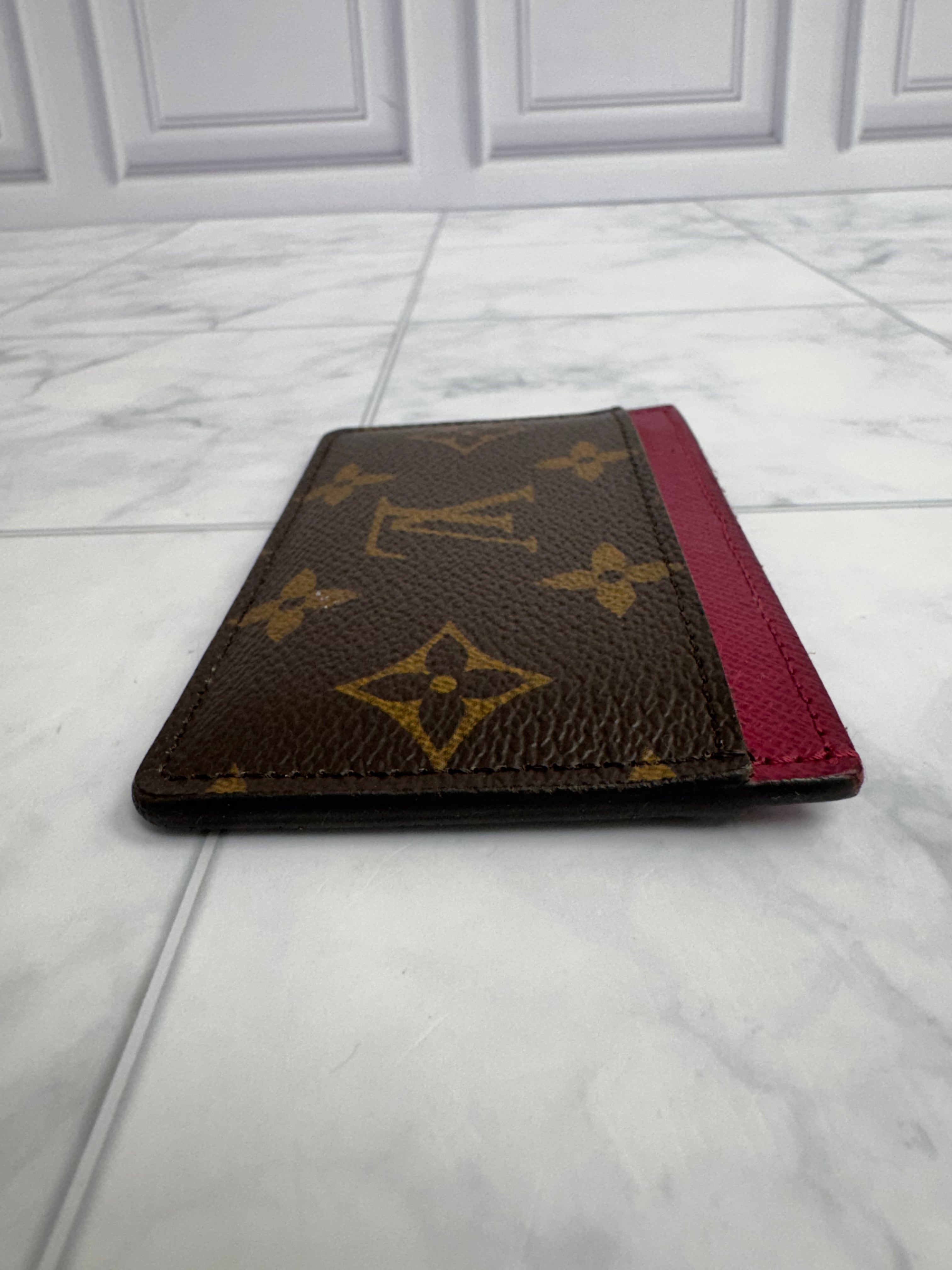 Louis Vuitton Monogram And Fuchsia Card Case