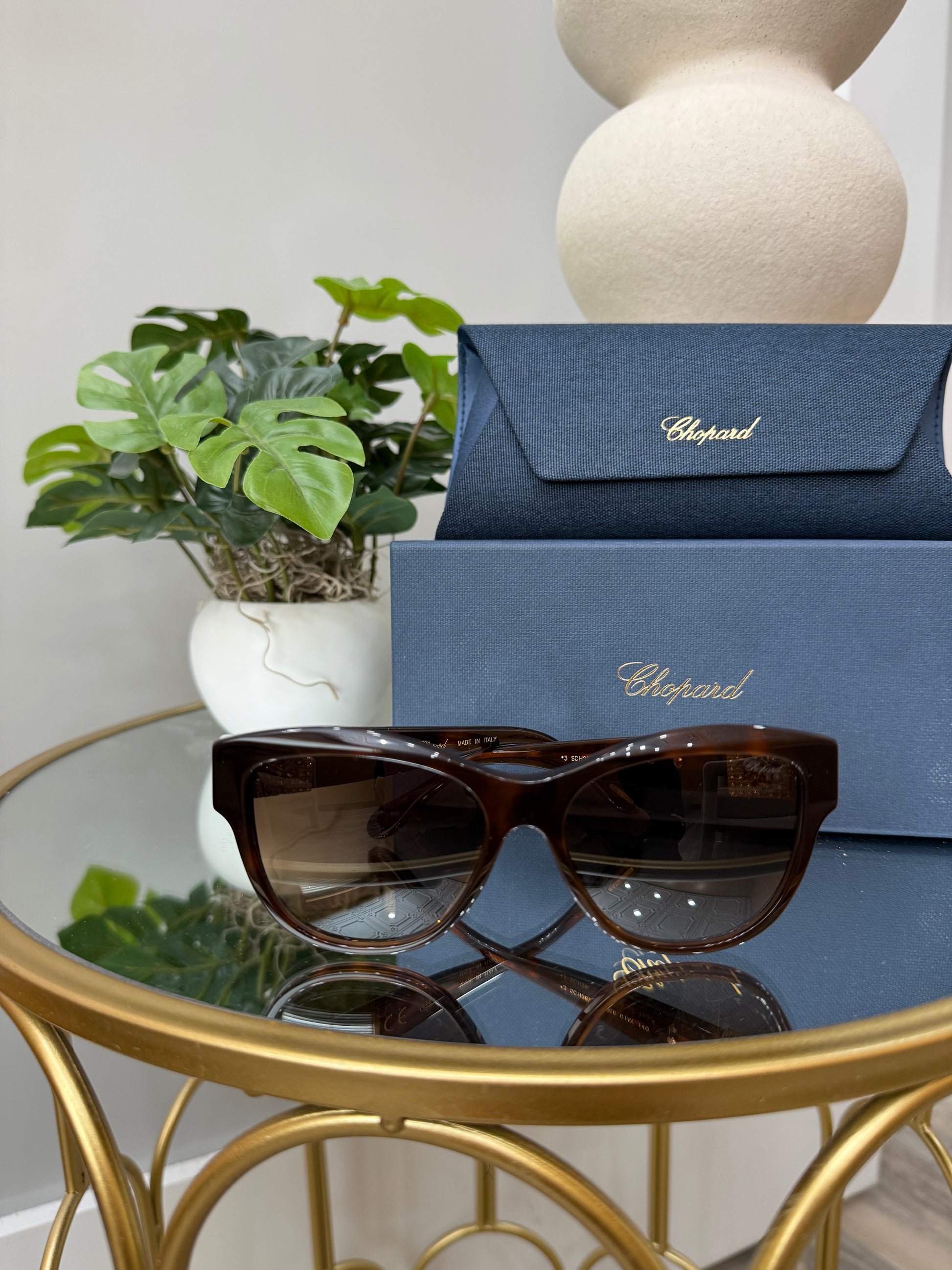 BRAND NEW Chopard Tortoise Brown Black Sunglasses