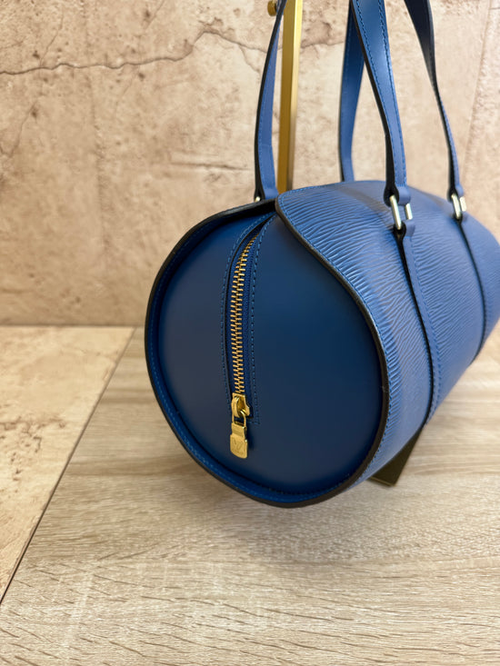 Louis Vuitton Blue Epi Soufflet Shoulder Bag