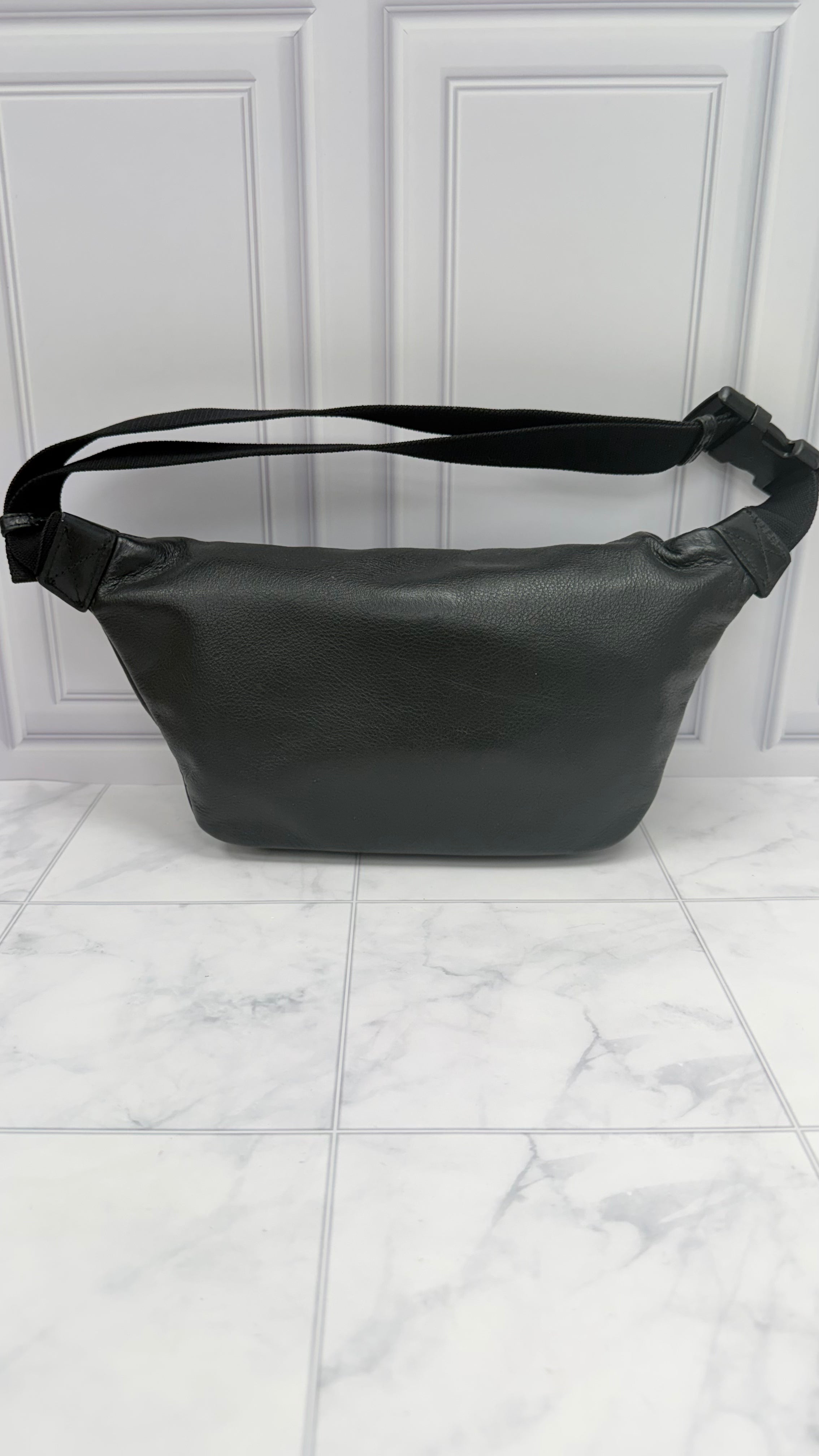 Balenciaga Black Leather Bum Bag