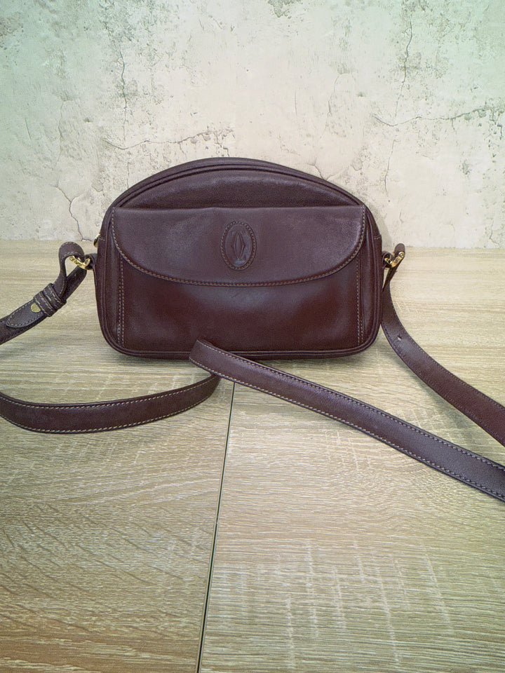 Cartier Burgundy Leather  Crossbody Bag