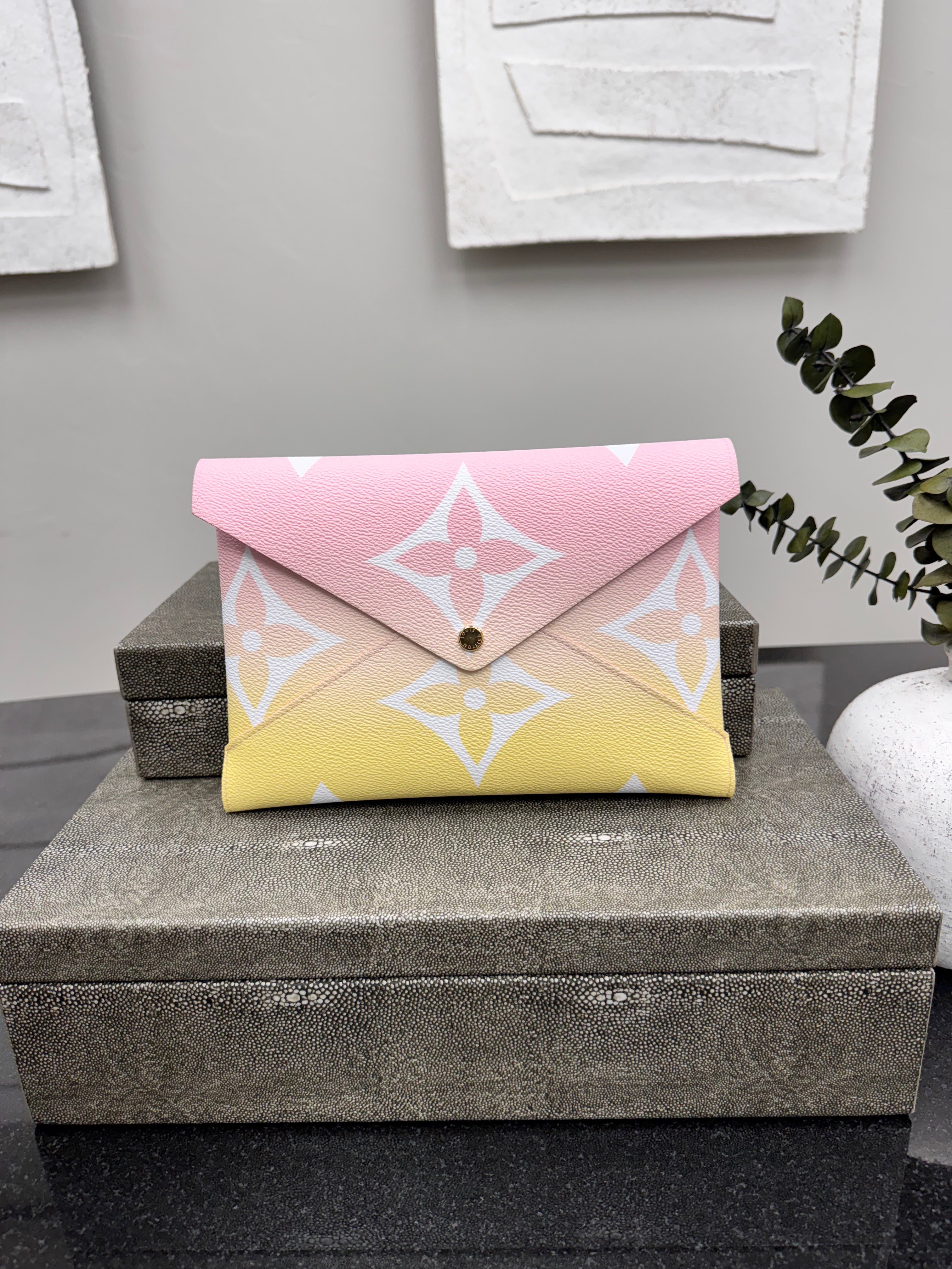 BRAND NEW - Louis Vuitton Pink And Yellow Monogram By The Pool Large Kirigami Pochette