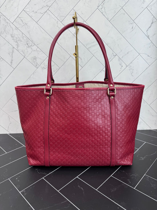 Gucci Red Microguccissima Leather Joy Tote Bag