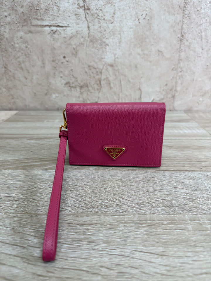 Prada Pink Saffiano Leather Card Case