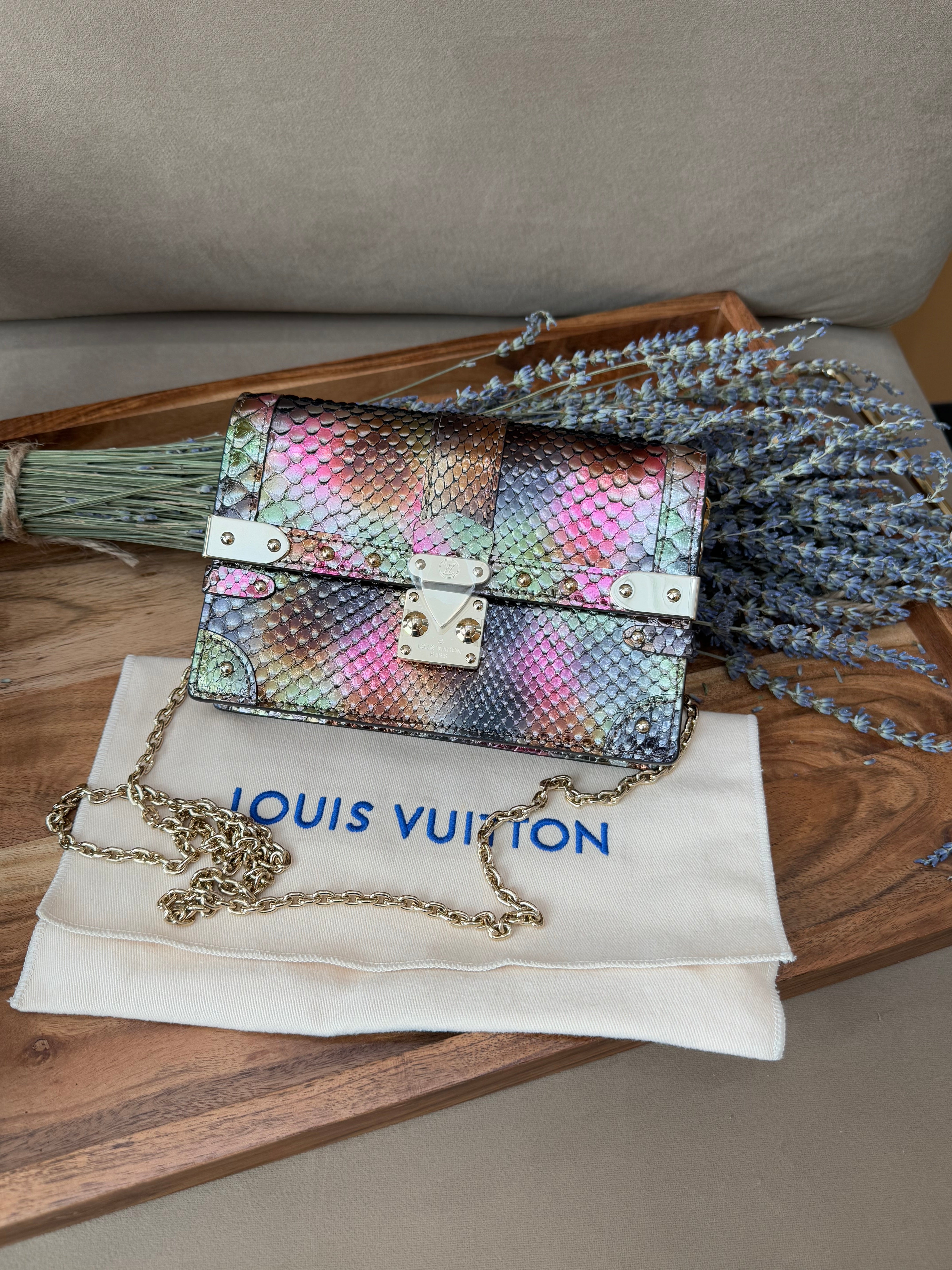 BRAND NEW- Louis Vuitton Limited Editon Multicolor Python Trunk Wallet on a Chain
