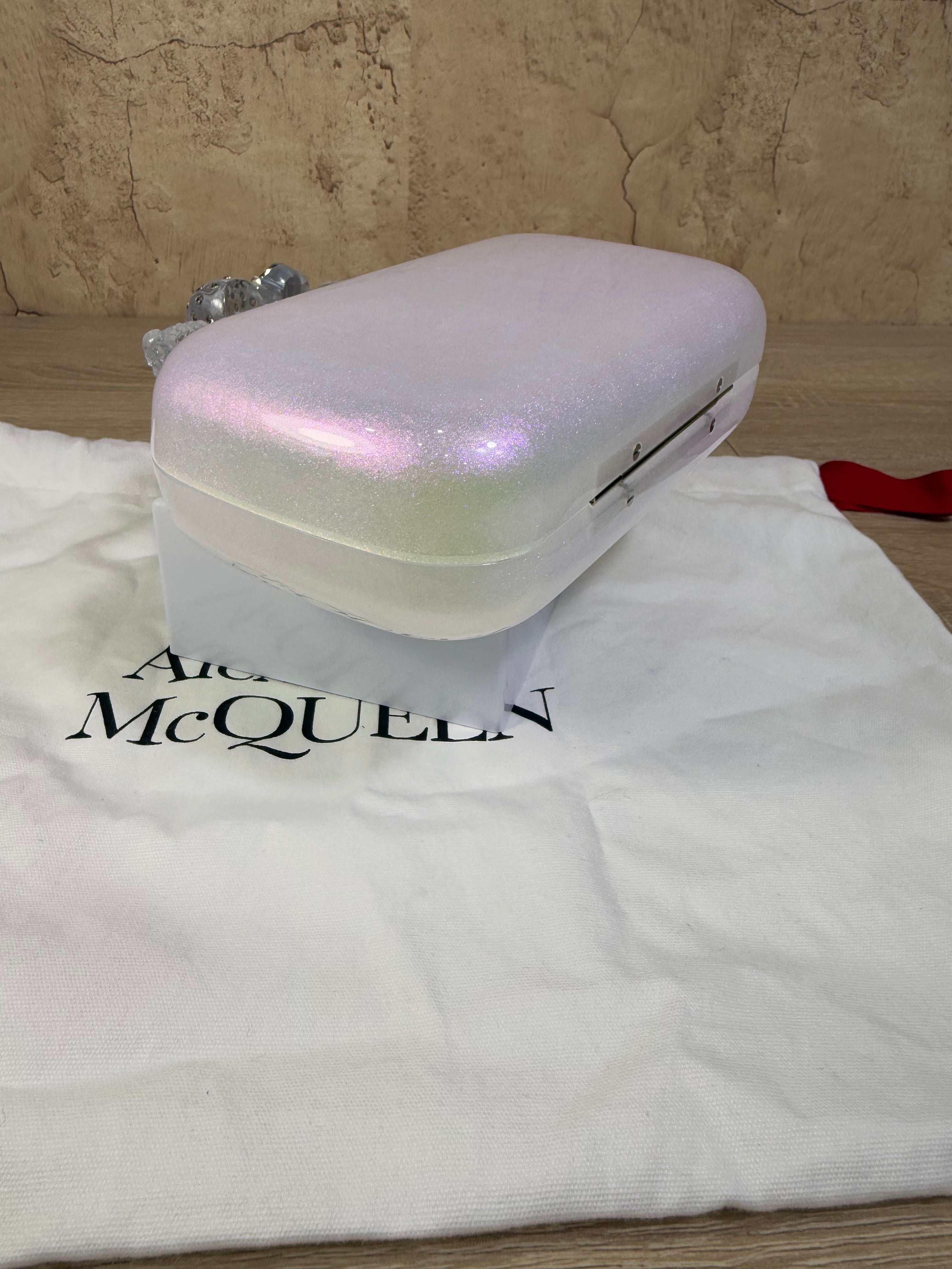 Alexander McQueen Iridescent Plexiglass Small Knuckle Box Clutch