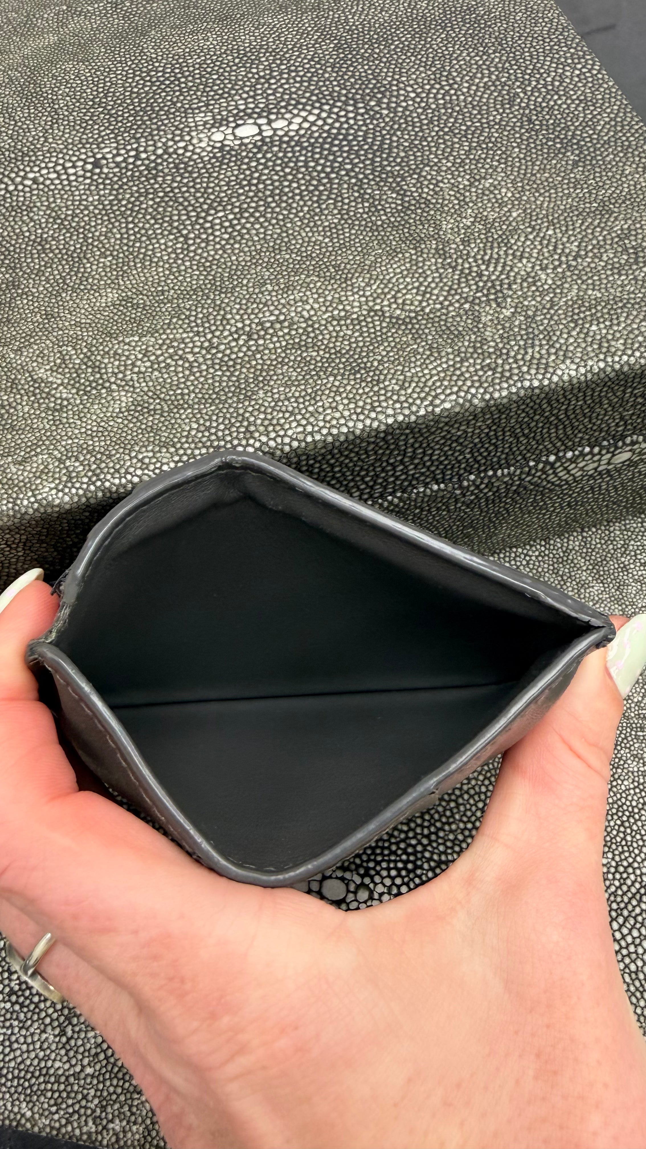 Bottega Veneta Grey Leather Cassette Card Holder