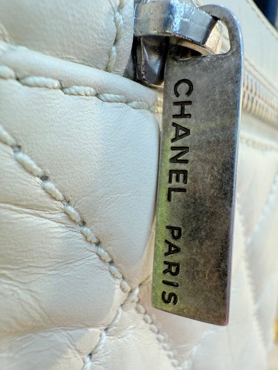 Chanel Ivory Paris NYC Rolling Luggage