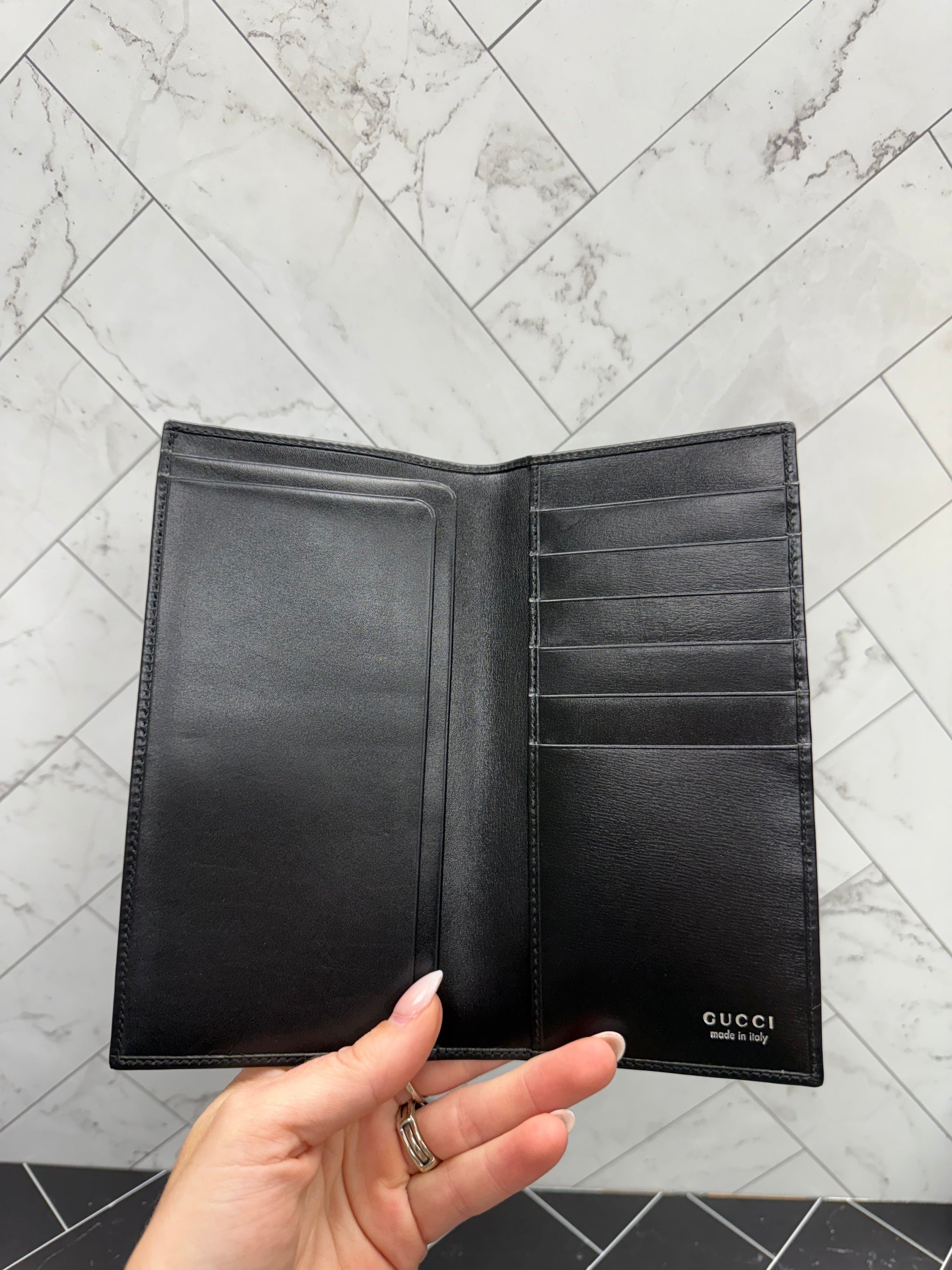 Gucci Black Leather Long Wallet