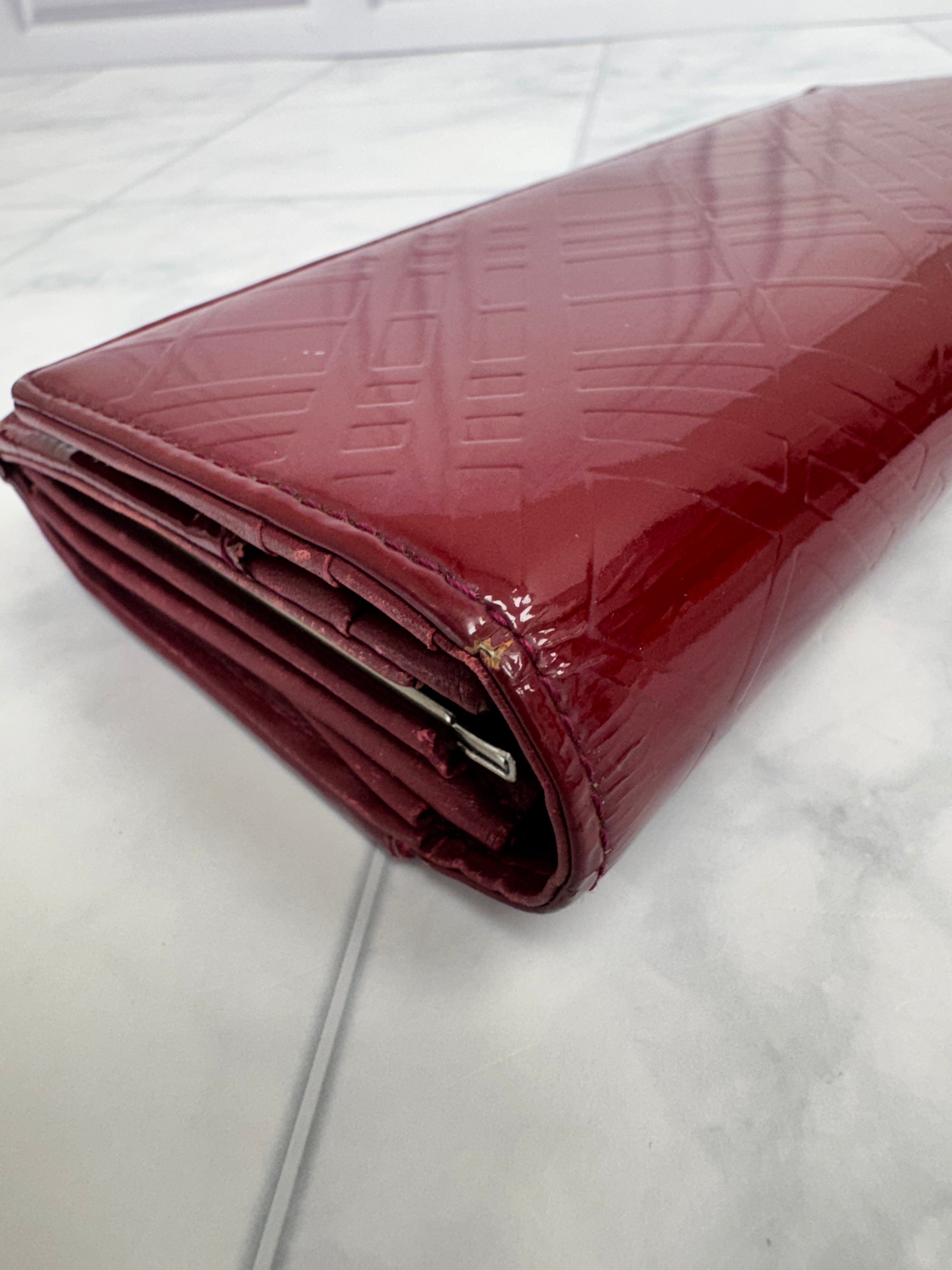 Burberry Red Patent Leather Long Wallet
