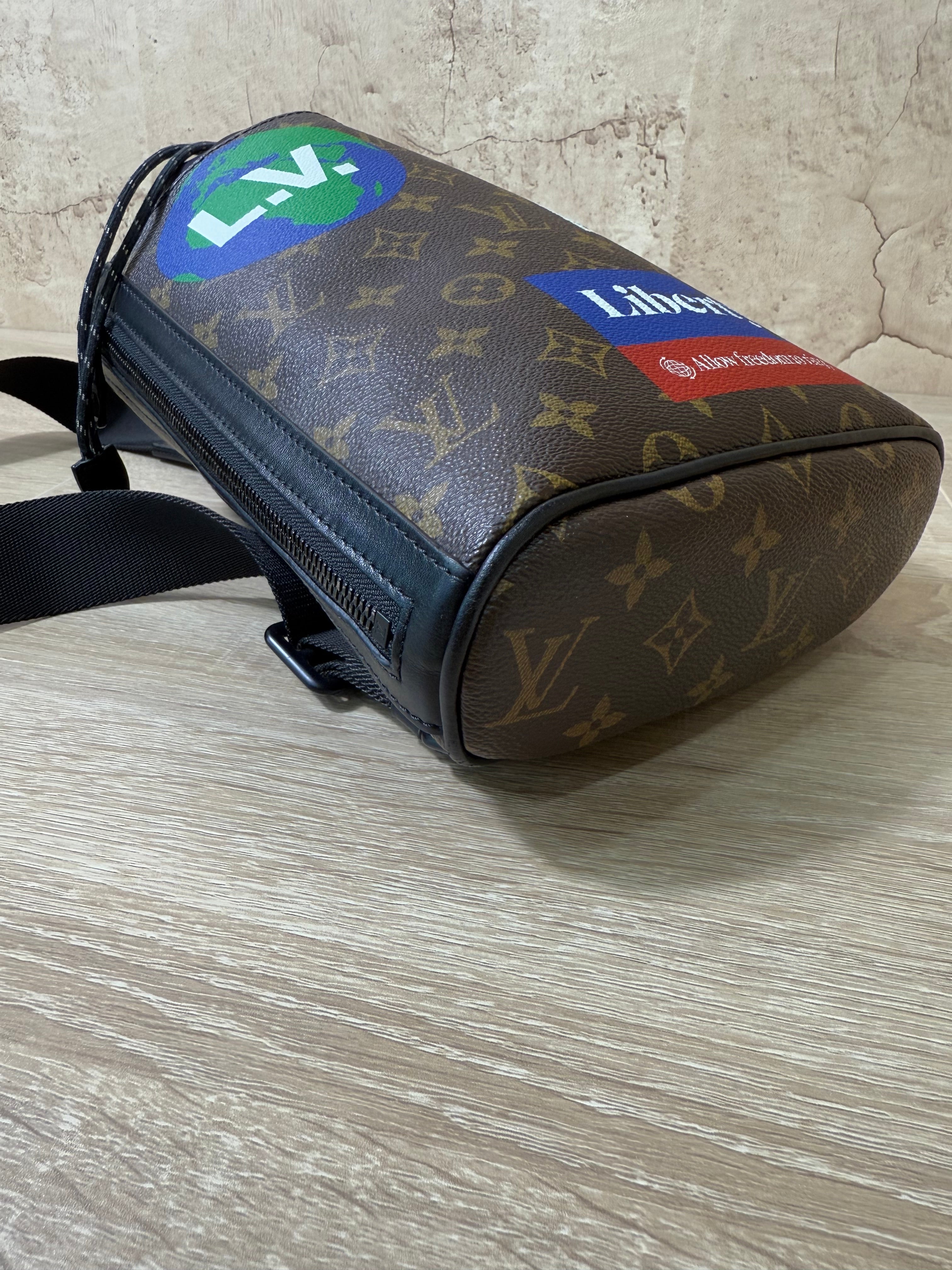 Louis Vuitton Limited Edition Logo Story Monogram Chalk Sling Bag