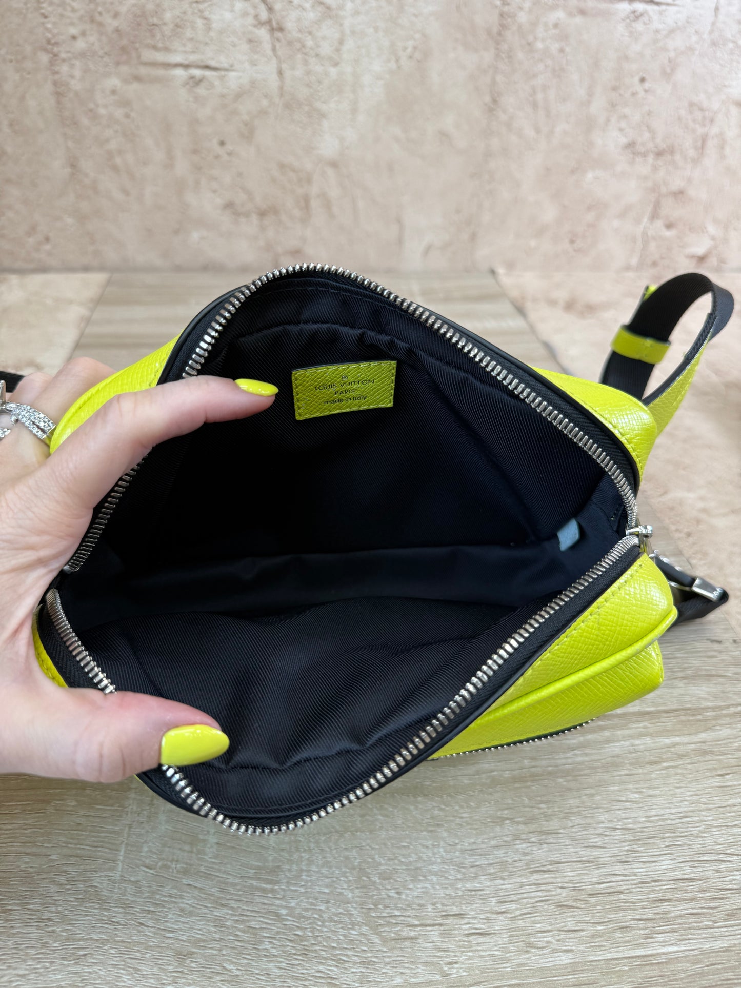 LIKE NEW Louis Vuitton Monogram Yellow Taigarama Outdoor Bumbag