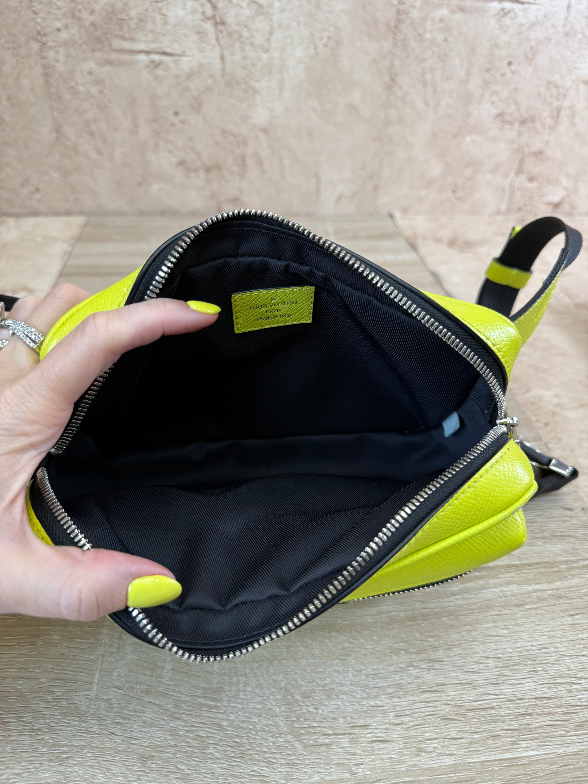 LIKE NEW Louis Vuitton Monogram Yellow Taigarama Outdoor Bumbag