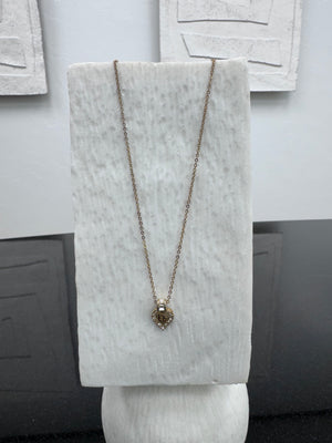 Christian Dior Gold Tone Rhinestone Pendant Necklace