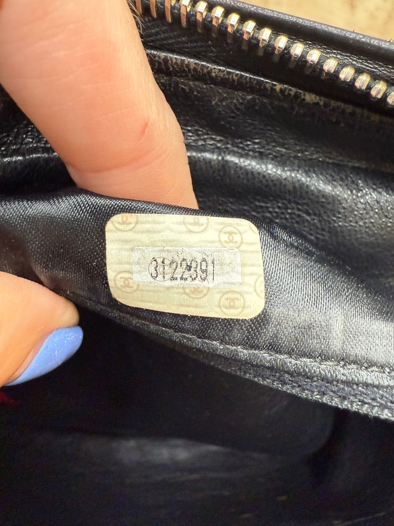 Chanel Black Lambskin Triple CC Tassel Camera Bag