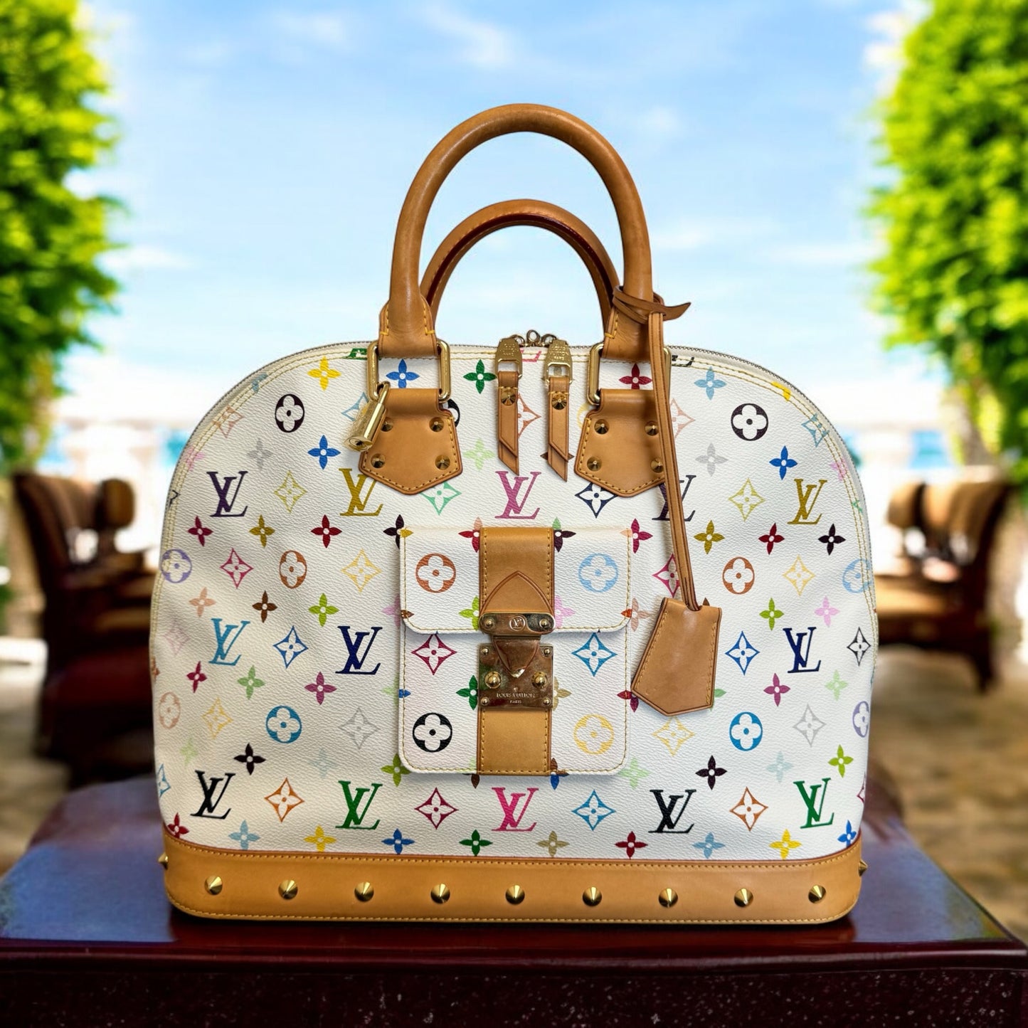 Louis Vuitton White Multicolore Alma GM