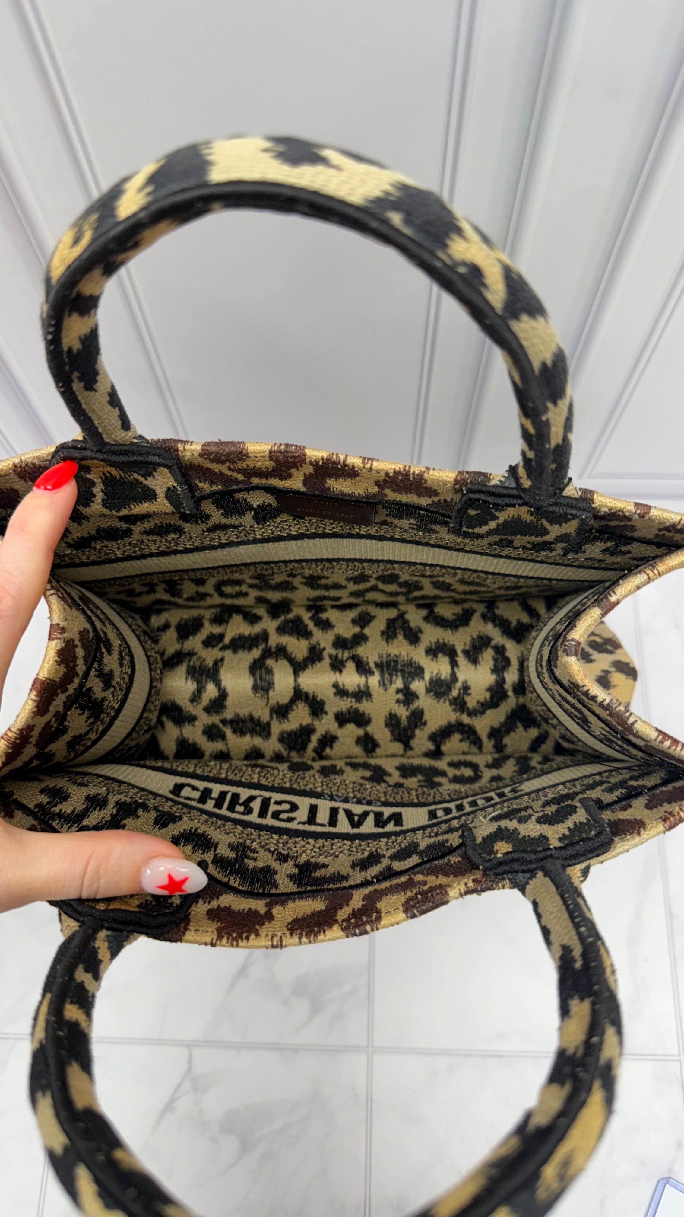 *DONS DROP* Christian Dior Leopard Printed Canvas Book Tote Bag