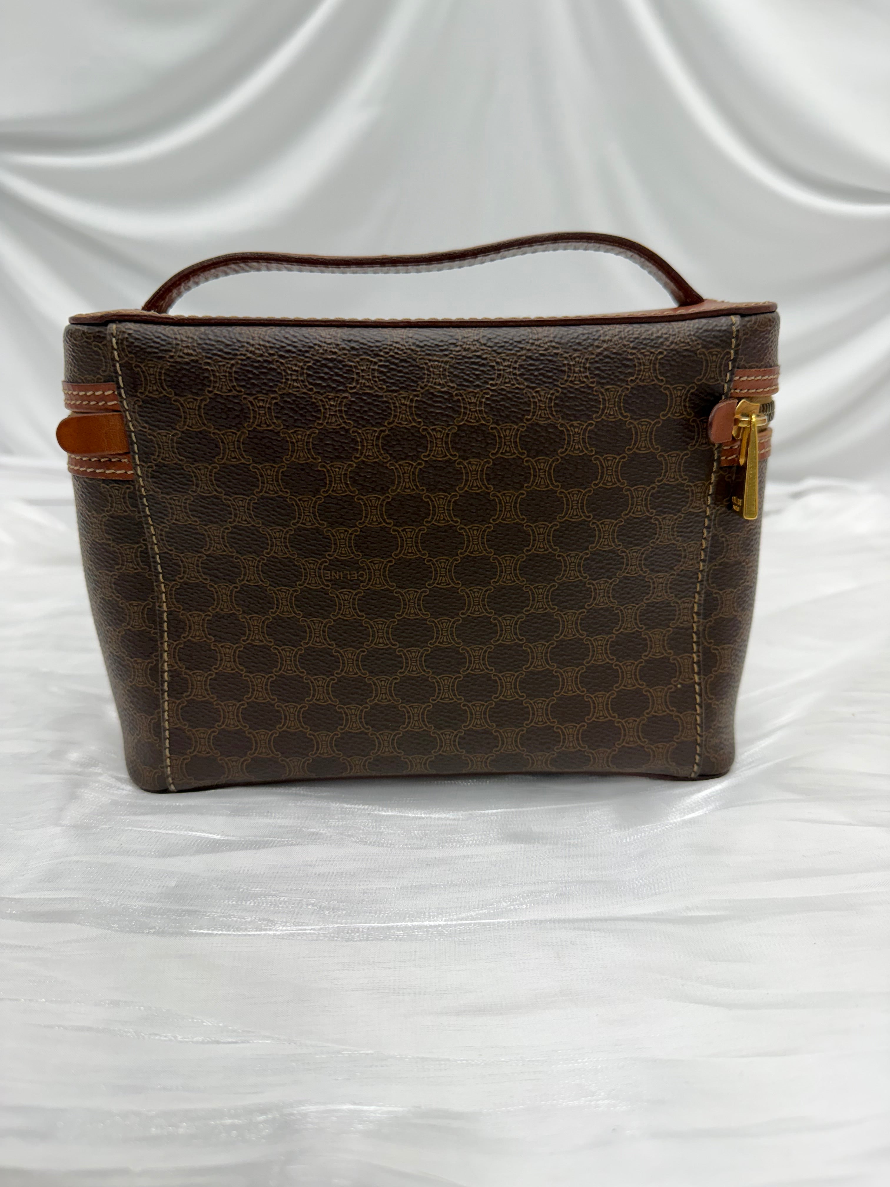 Celine Vintage Macadam Coated Canvas Vanity Bag