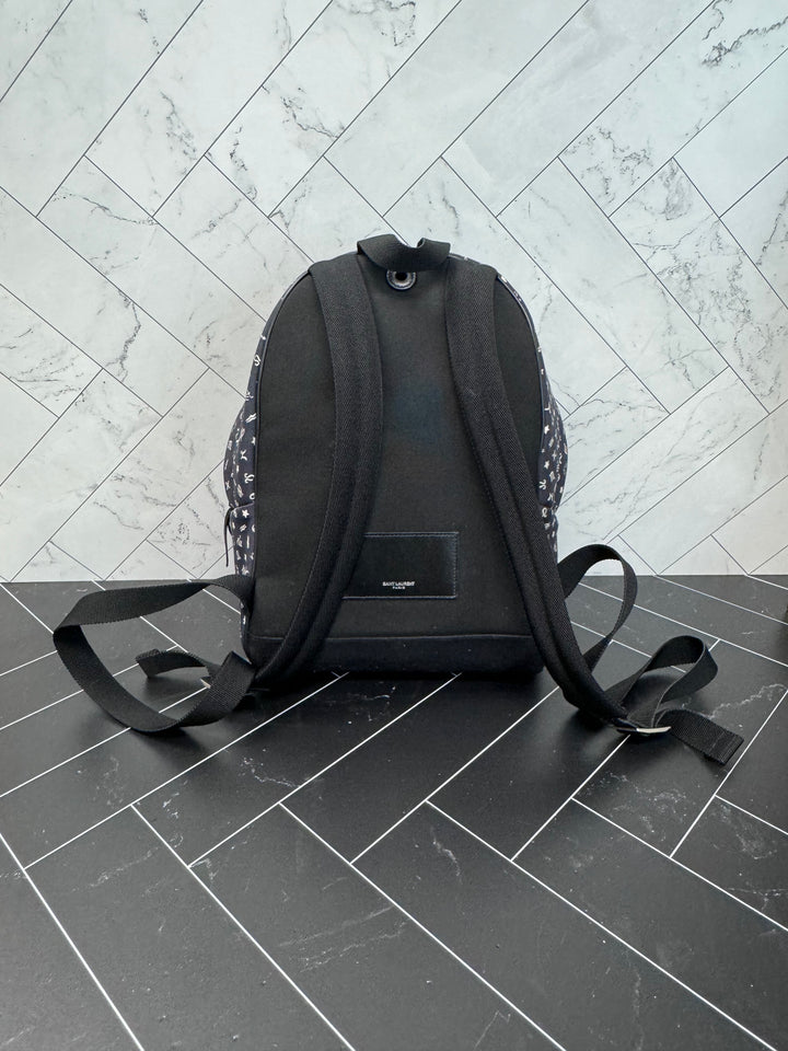 Saint Laurent Navy & Black Zodiac  Canvas Backpack