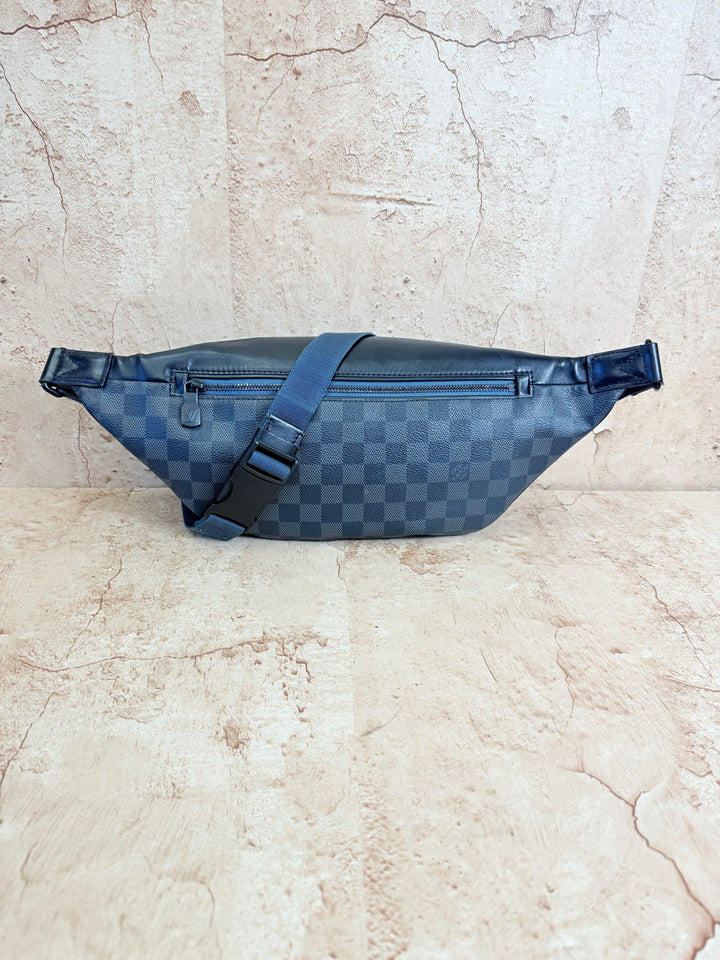 Louis Vuitton Damier Graphite Discovery Bumbag Blue Grey Strap