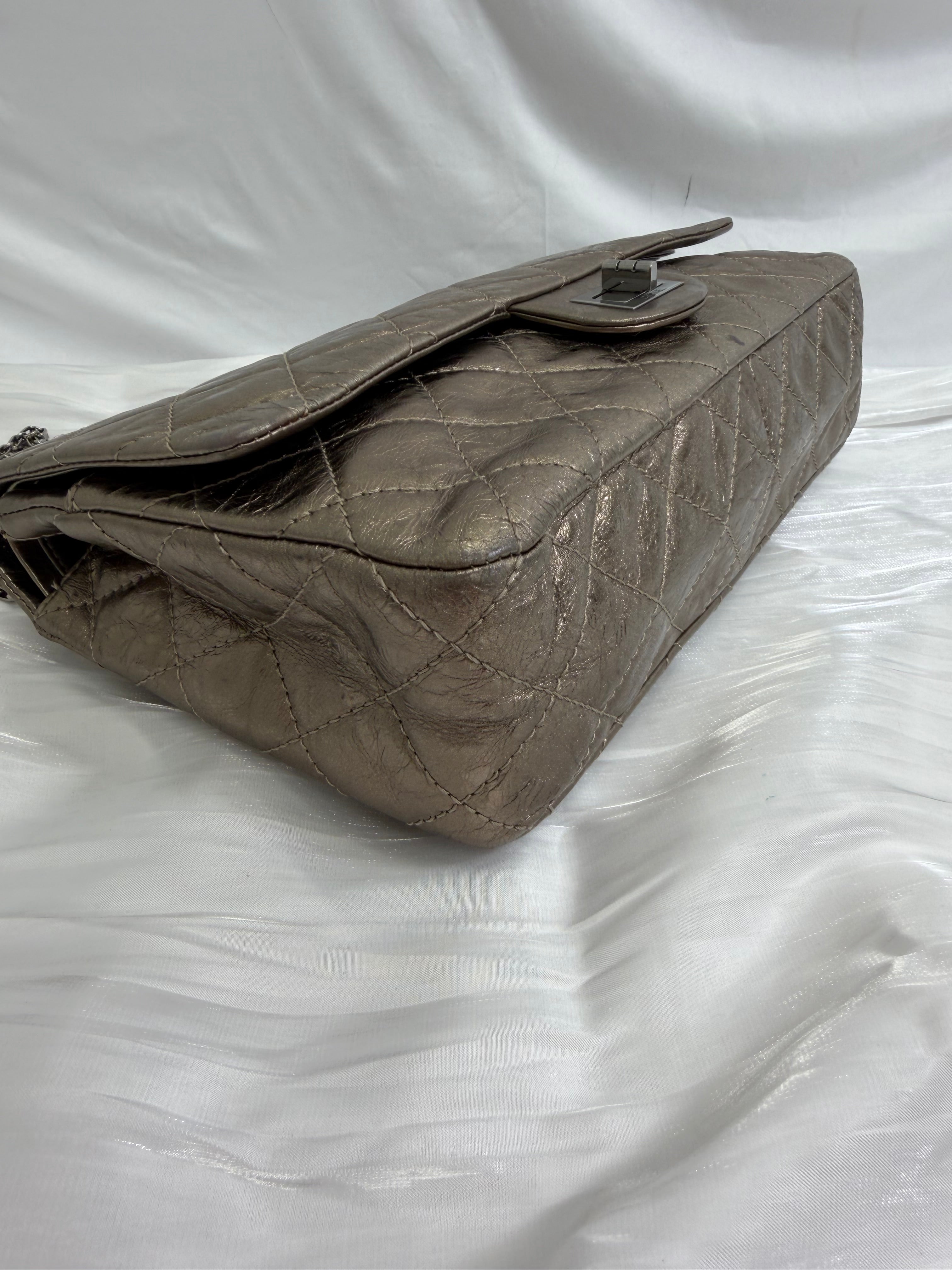 Chanel Metallic Bronze Aged Calfskin 2.55 Reissue Flap Bag