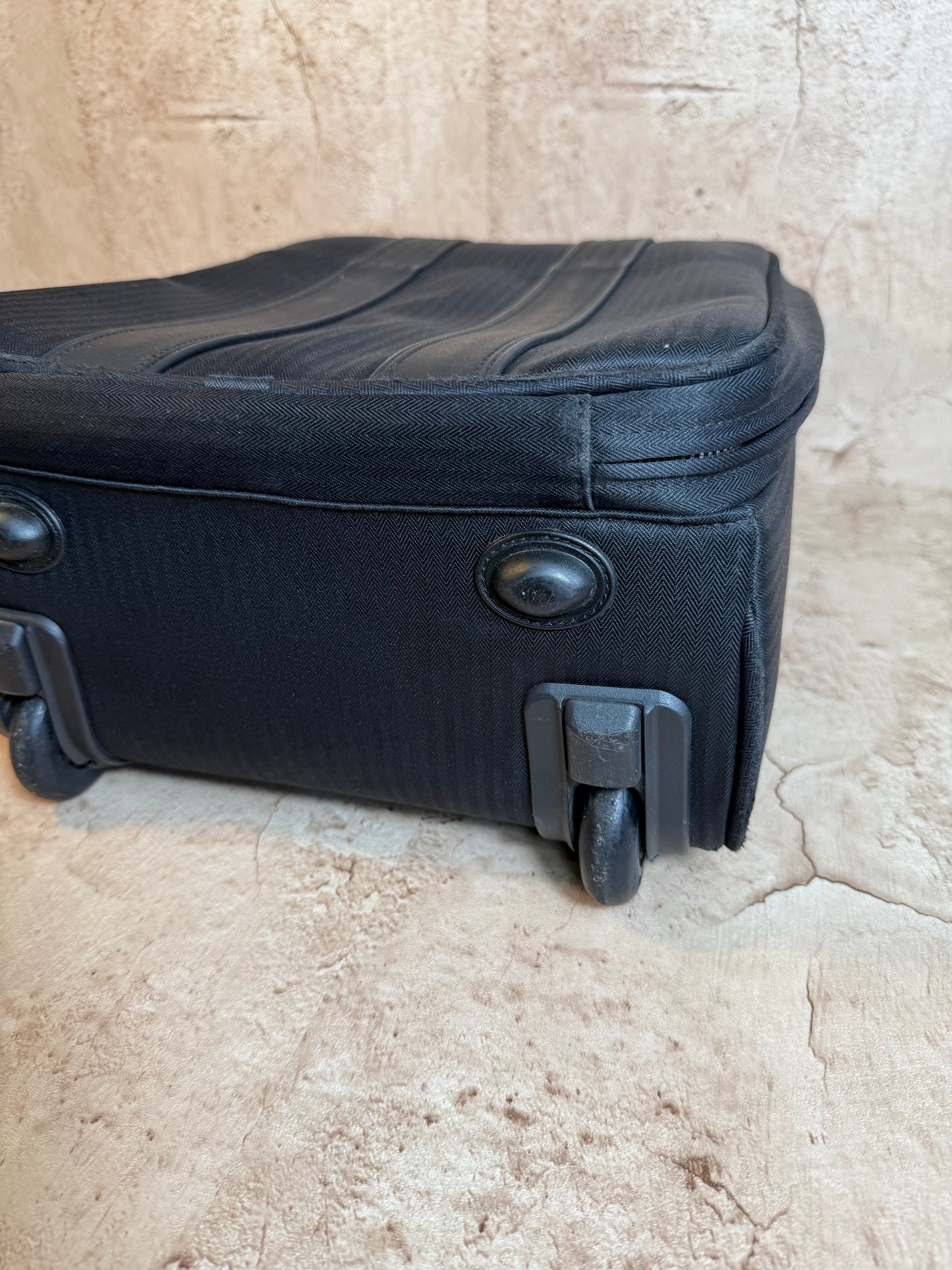 Hermes Acapulco Black Canvas Leather H Rolling Luggage