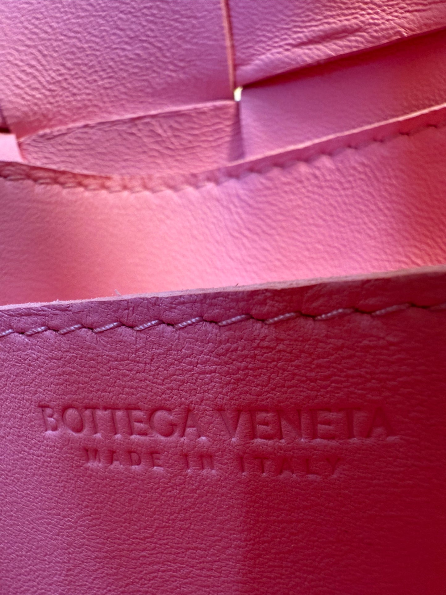 Bottega Veneta Pink Cassette Intrecciato Leather Crossbody Bag