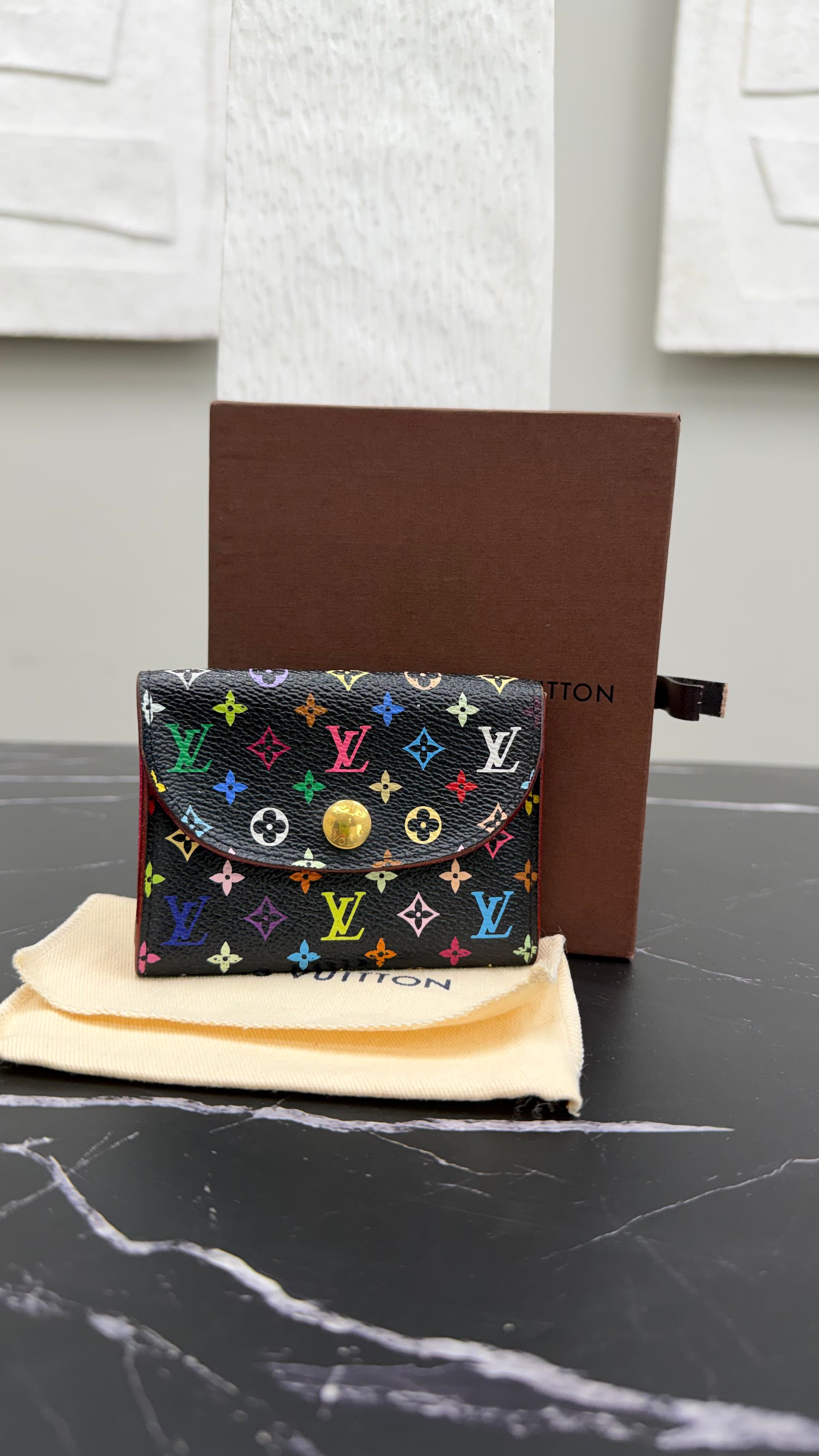 Louis Vuitton Black Multicolor Monogram  Card Case