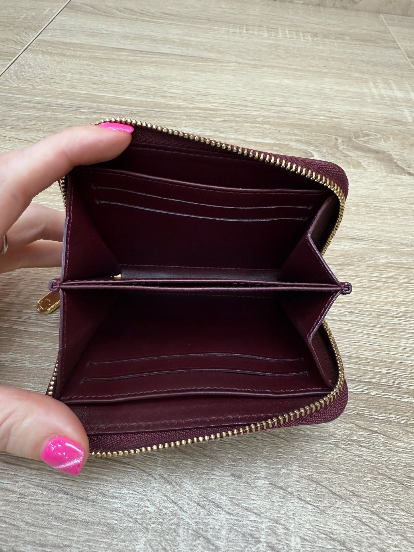 Louis Vuitton Burgundy Vernis Compact Zippy Wallet