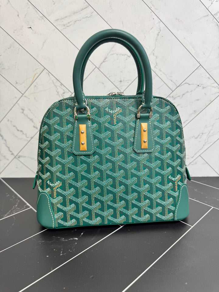 BRAND NEW- Goyard Green Goyardine Canvas Mini Vendôme Bag