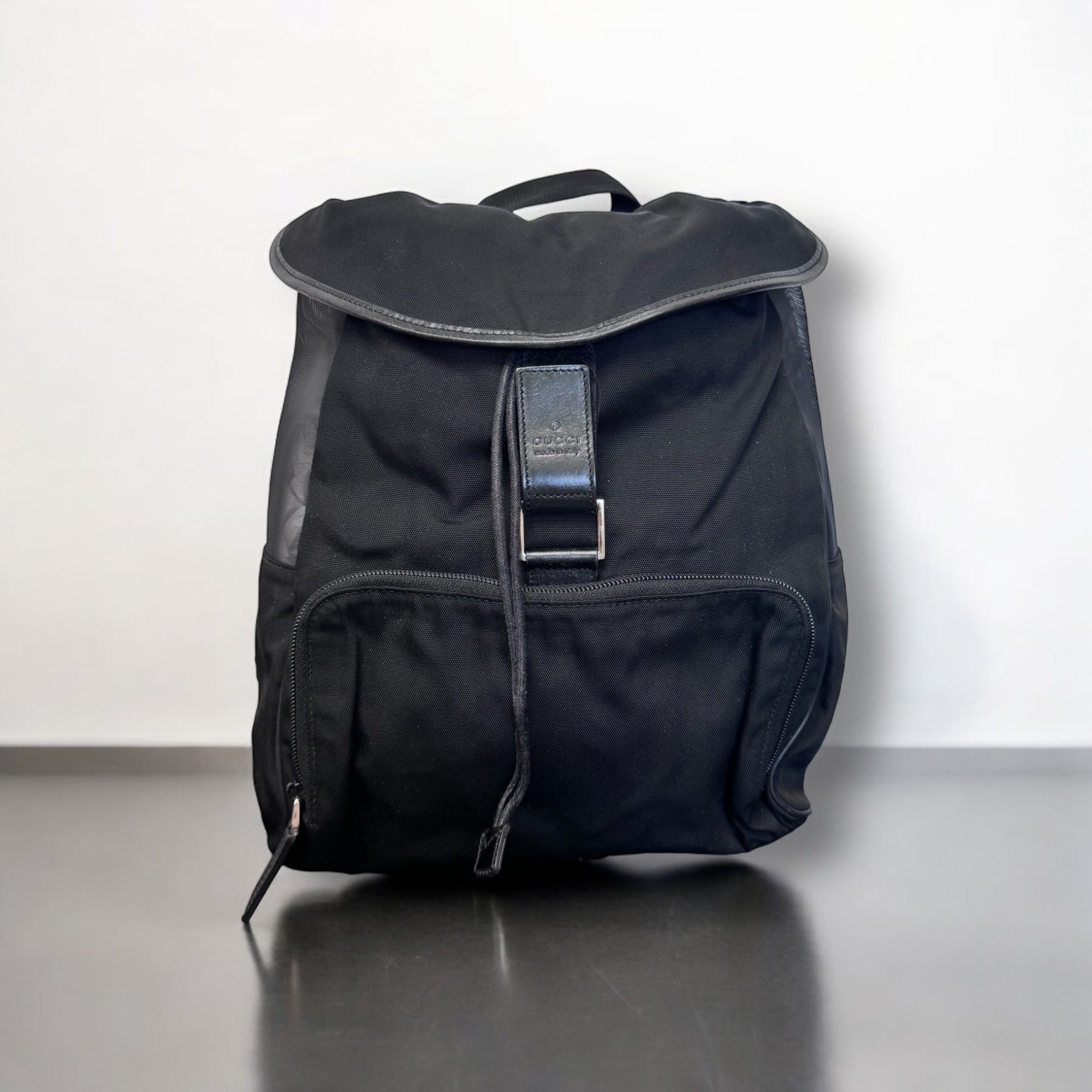 Gucci Black Canvas & Mesh Backpack