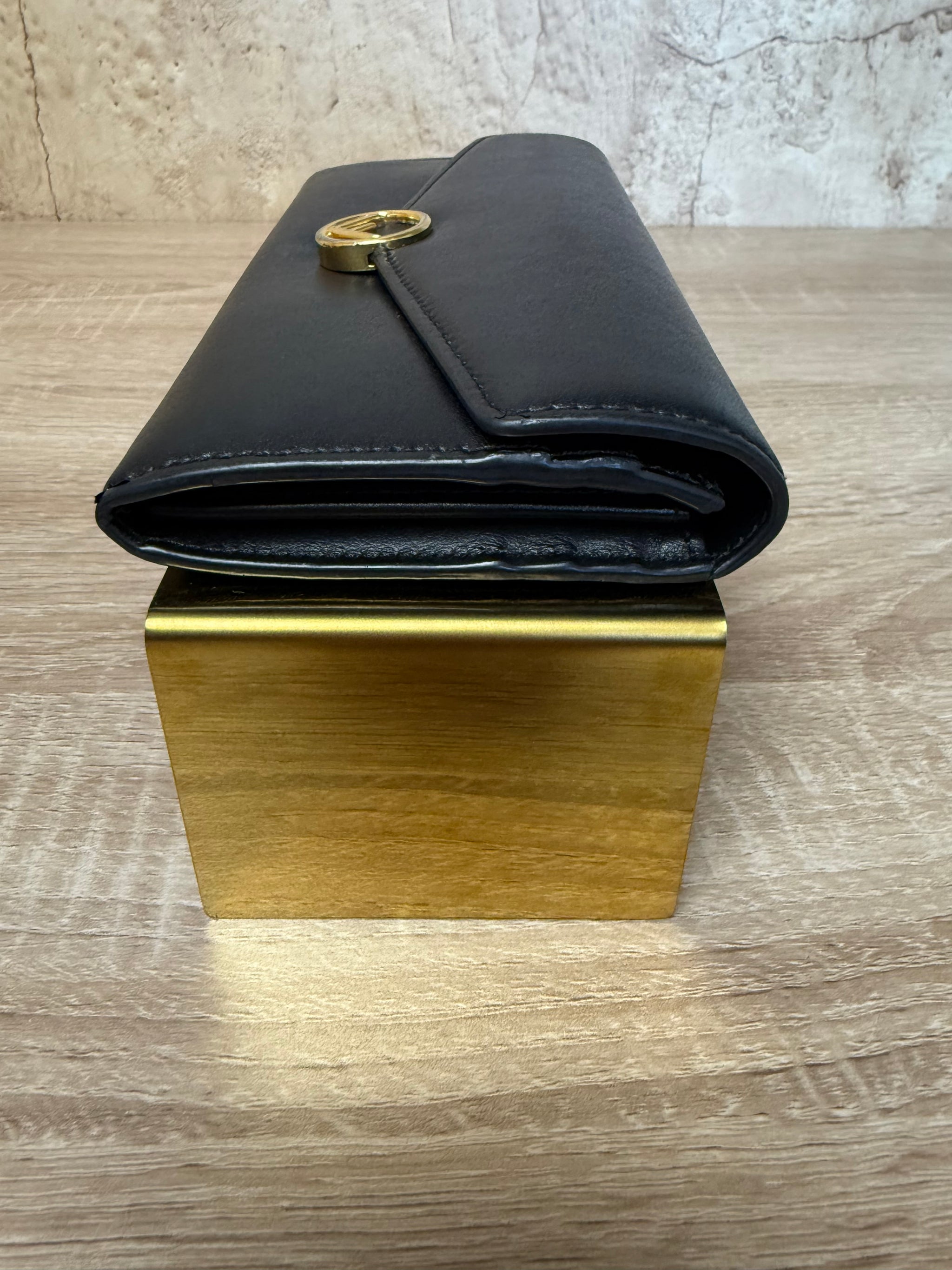 Fendi Black Leather Continental Long Wallet