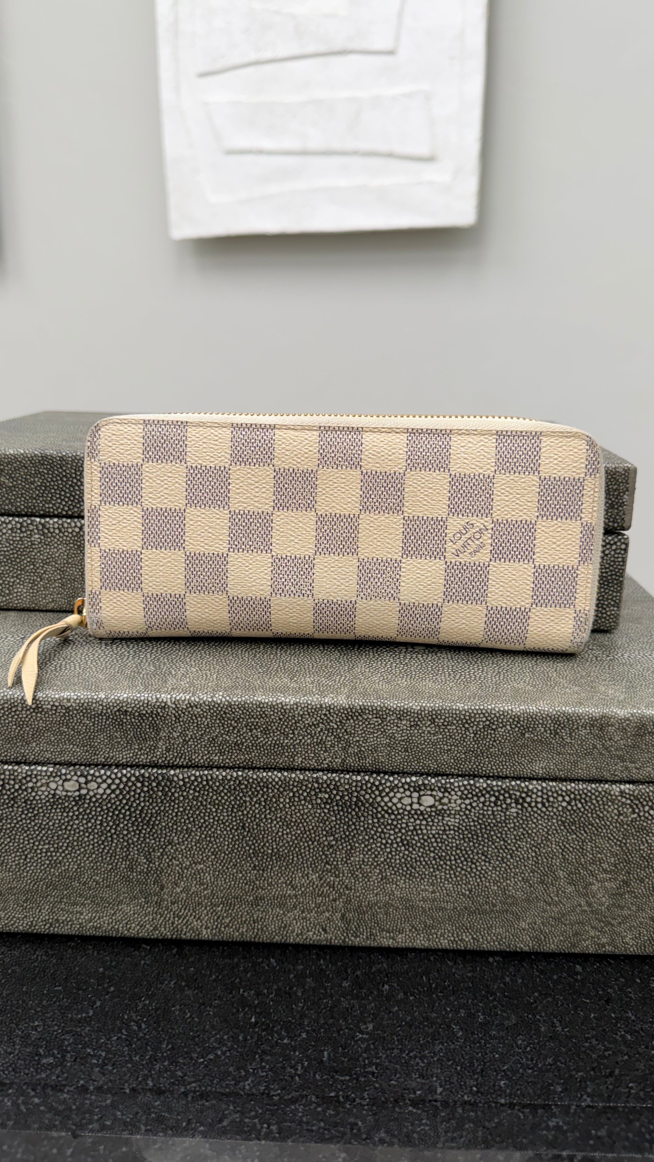 Louis Vuitton Damier Azur Clemence Zippy Wallet