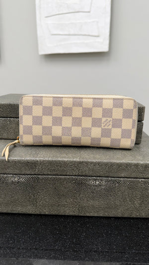 Louis Vuitton Damier Azur Clemence Zippy Wallet