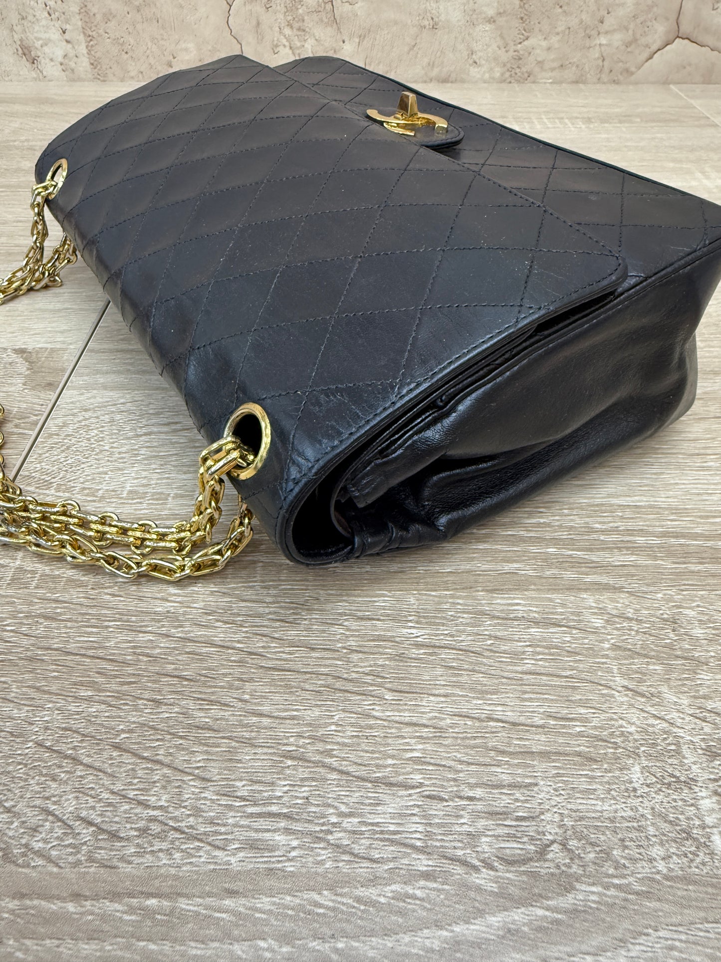 Chanel Black Quilted Calfskin Bijoux Double Flap Bag