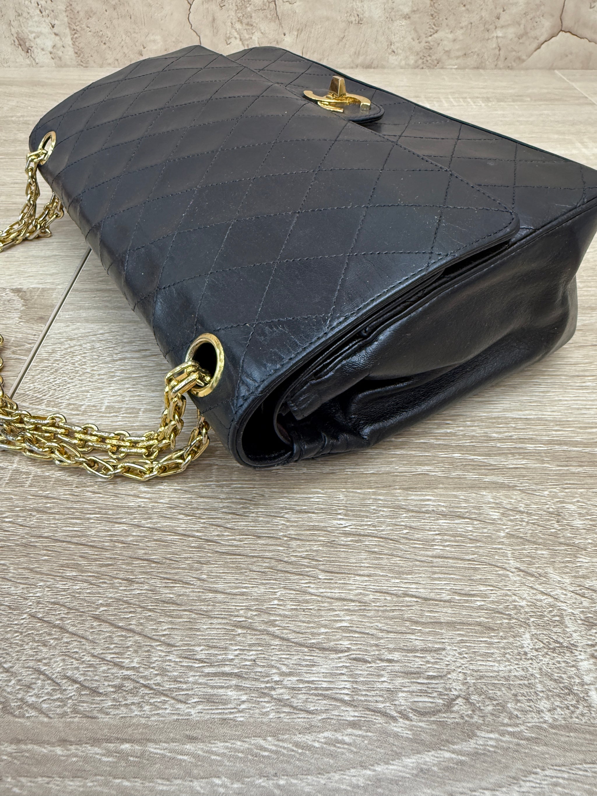 Chanel Black Quilted Calfskin Bijoux Double Flap Bag