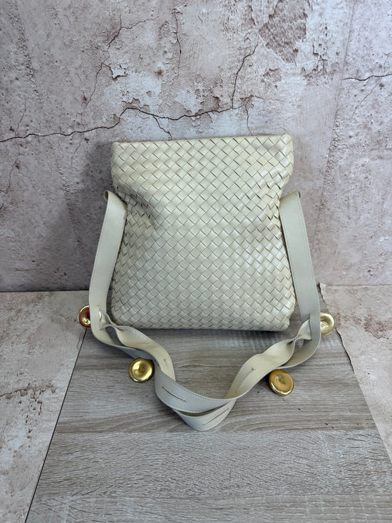 Bottega Veneta Cream Leather Crossbody with Medallions