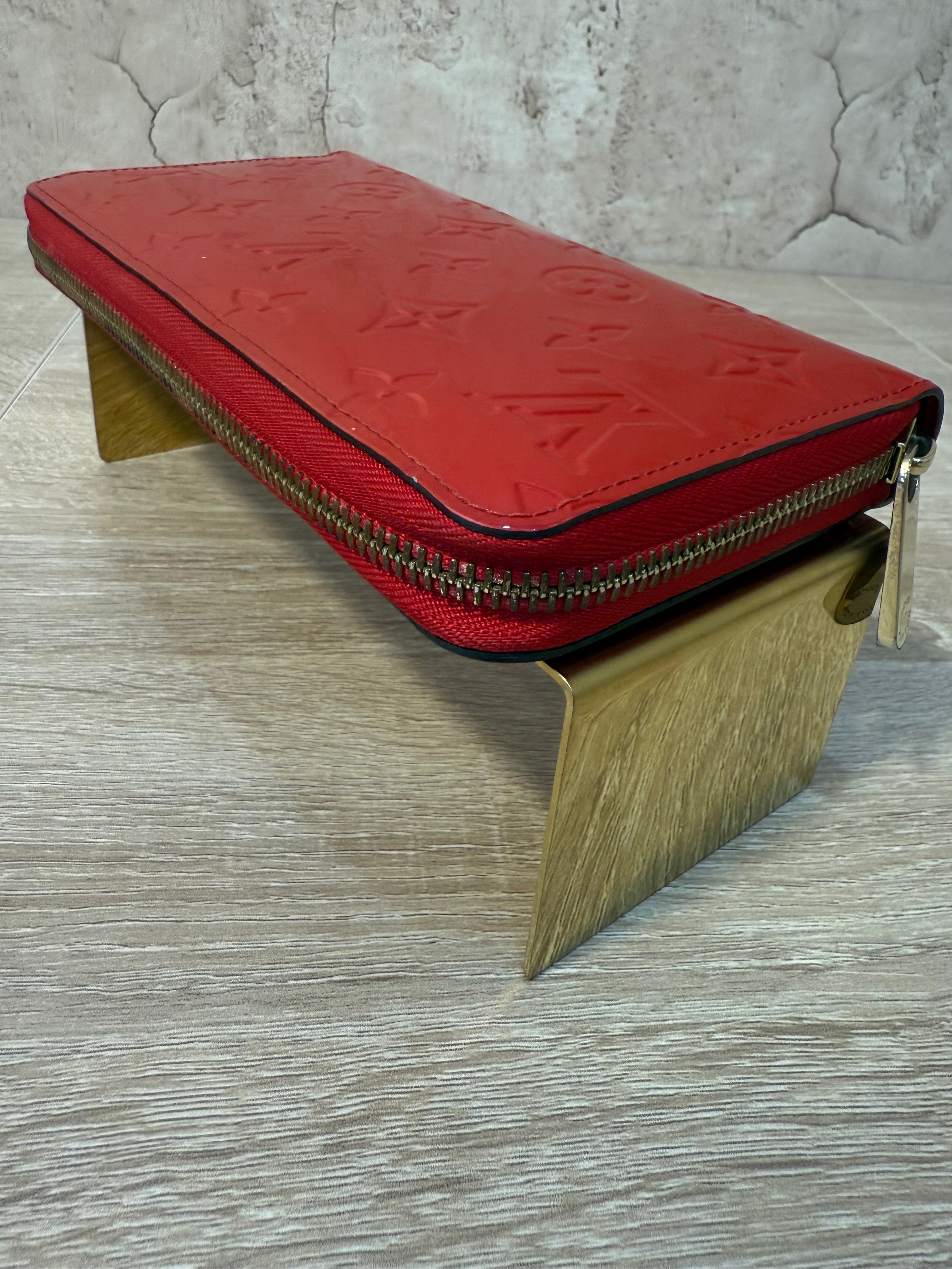 Louis Vuitton Red Monogram Vernis Zippy Wallet