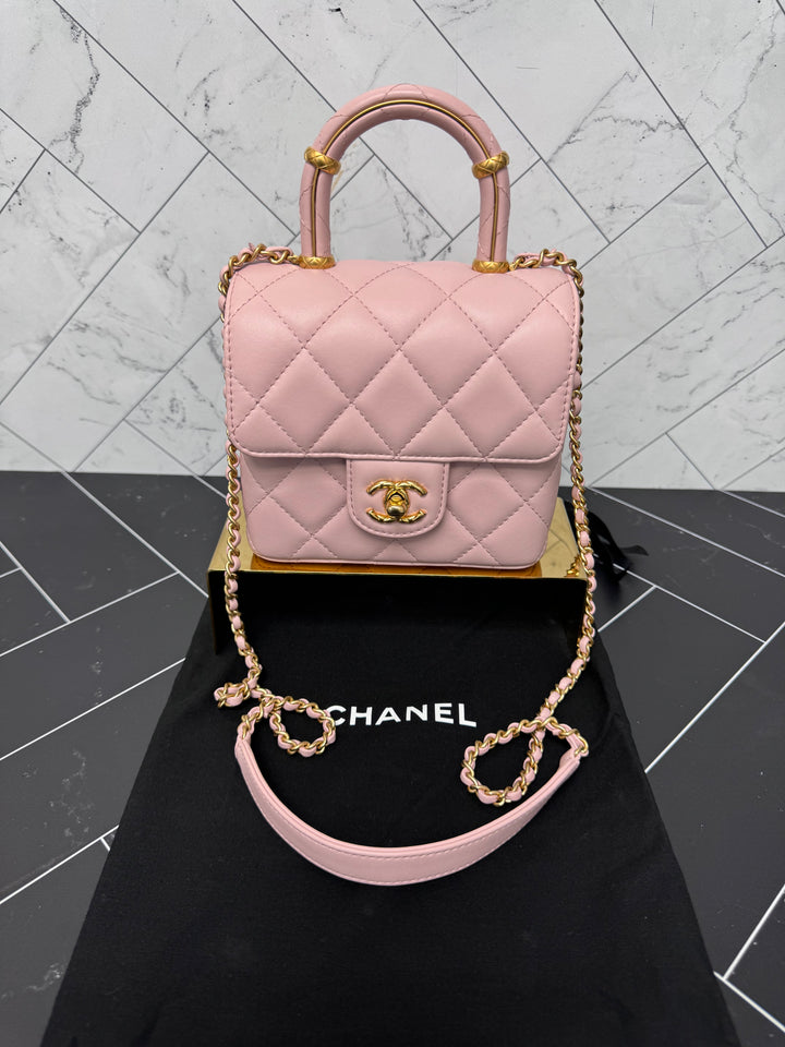 Chanel Pink Mini Square Top Handle Bag