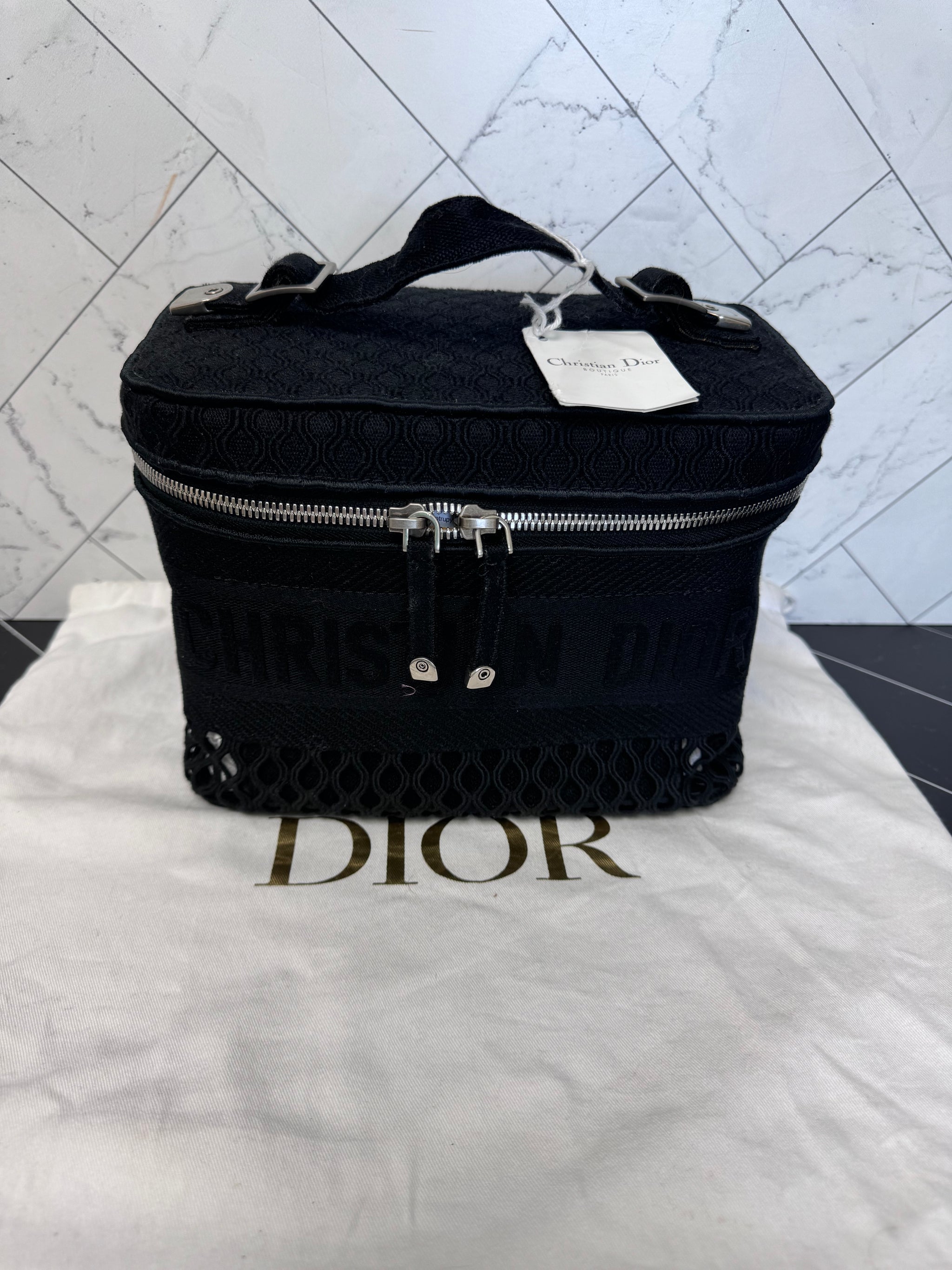 BRAND NEW- Christian Dior Black Canvas Vanity Case