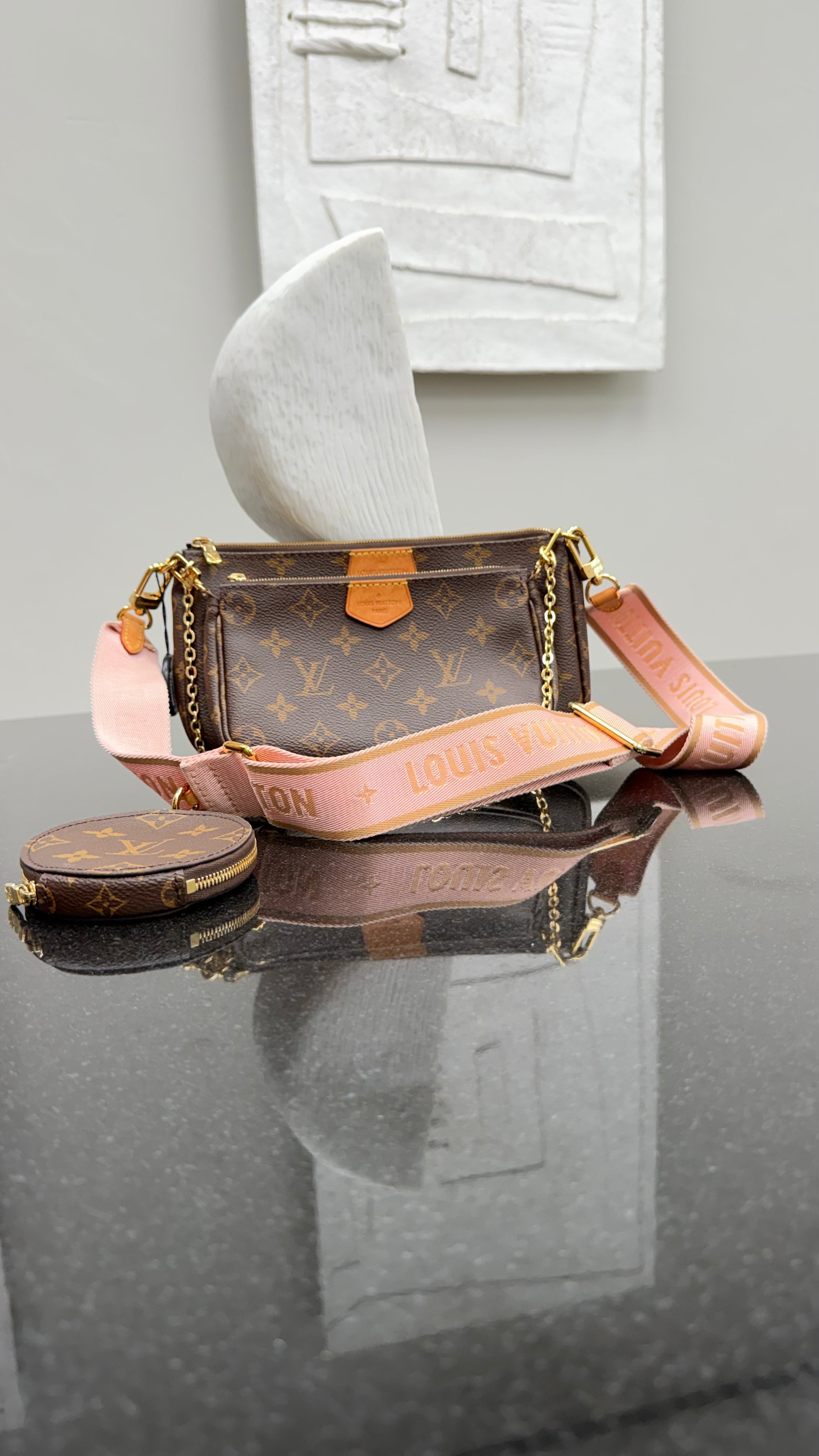 *DONS DROP* Louis Vuitton Monogram & Pink Strap Multi Pochette Accessories