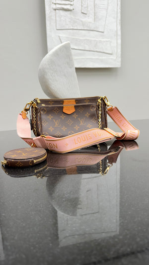 *DONS DROP* Louis Vuitton Monogram & Pink Strap Multi Pochette Accessories