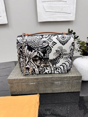 LIKE NEW - Louis Vuitton Black And White Epi Floral Pochette Metis