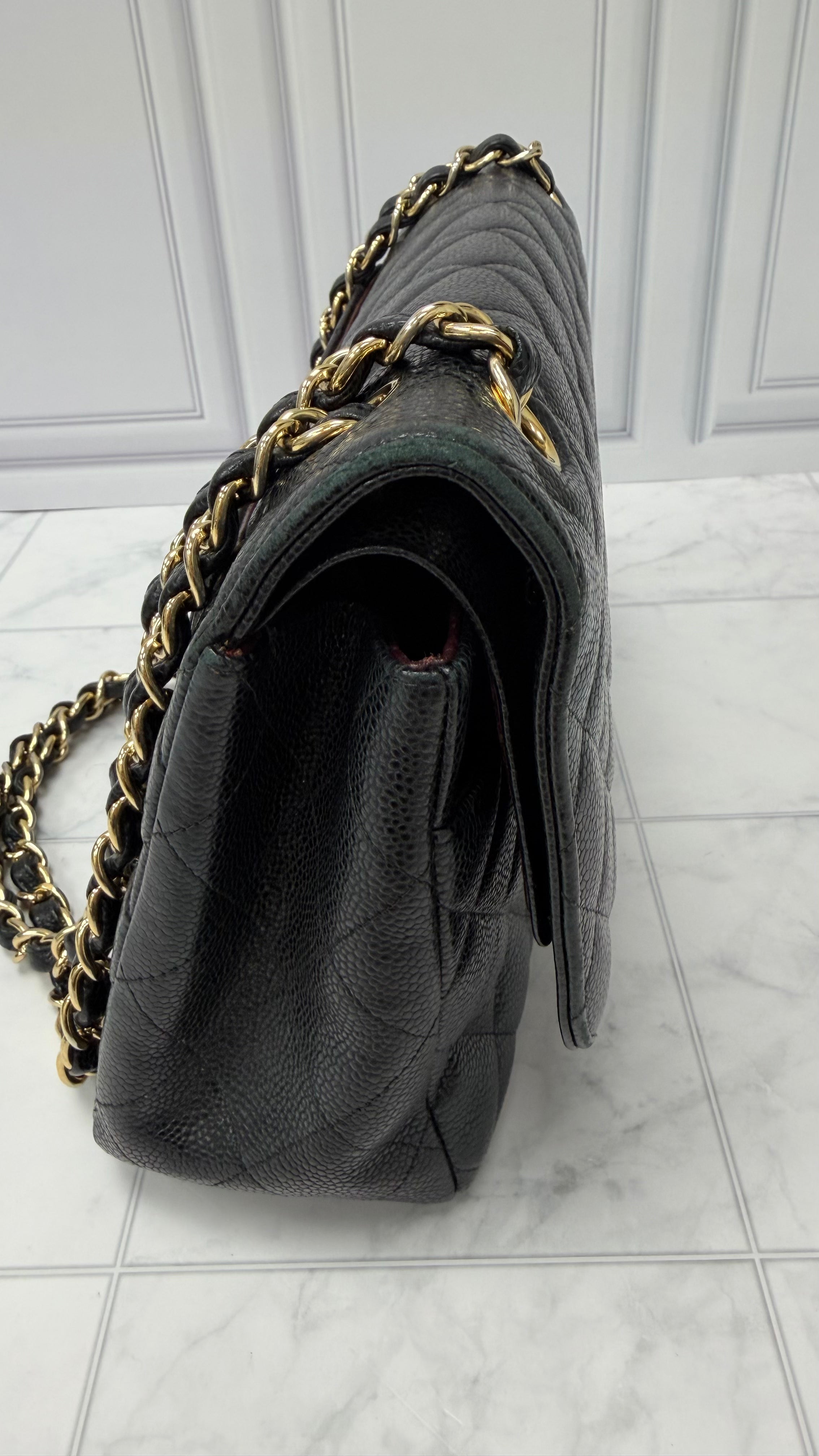 *DONS DROP* Chanel Black Caviar Leather Jumbo Classic Double Flap Bag