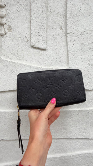Louis Vuitton Black Empreinte Zippy Wallet