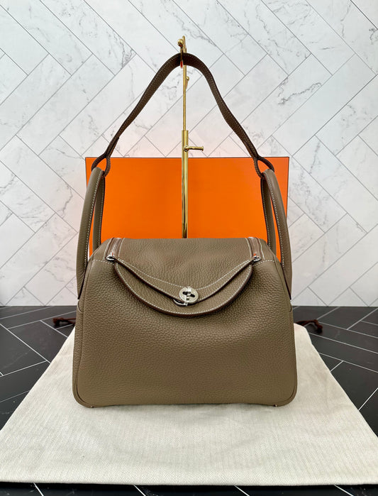 BRAND NEW Hermes Clemence Leather Lindy Bag