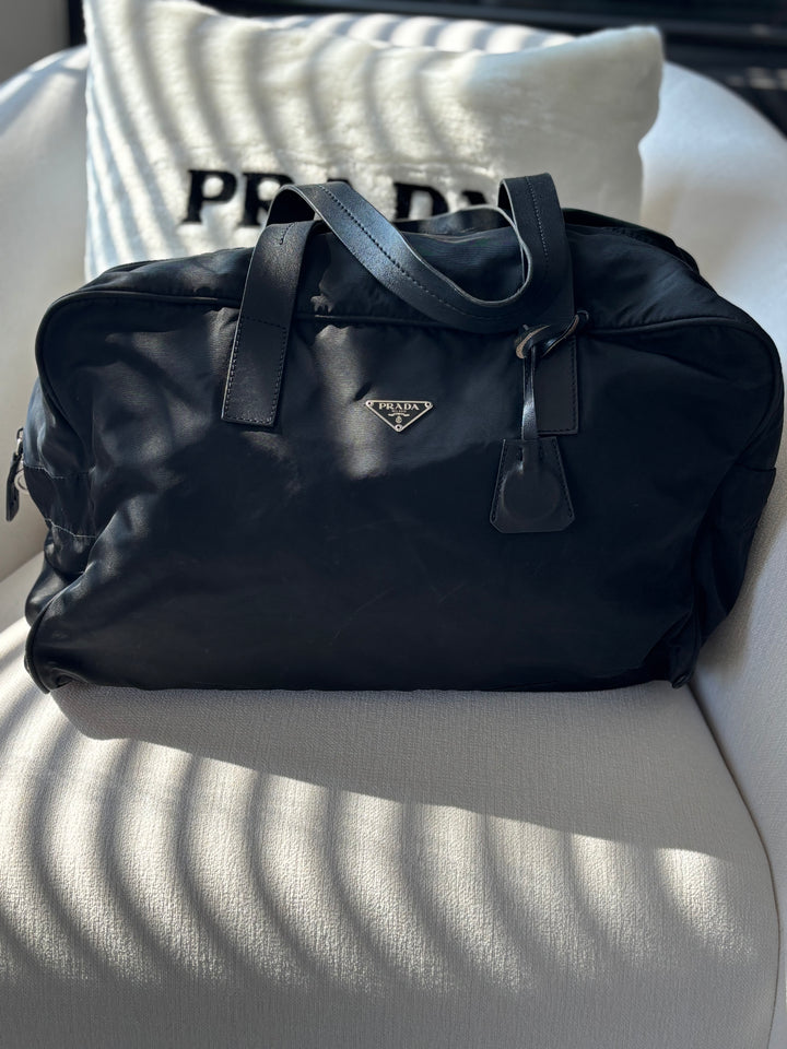 Prada Black Nylon Duffle Bag