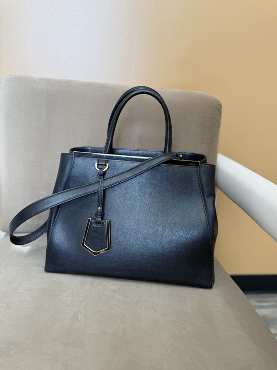 Fendi Black Leather 2way Bag